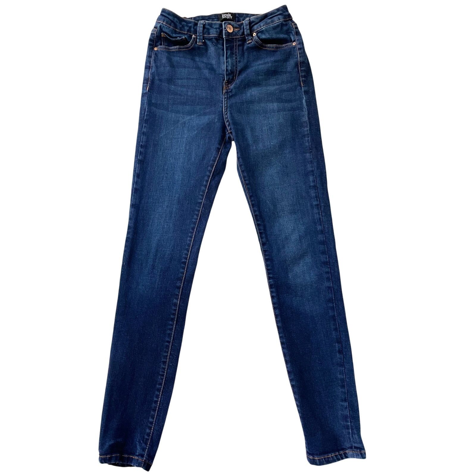 Other Simple Society Women Dark Wash Mid-rise Skinny Jean Pants Size 25" / US 0 / IT 36 - 2 Thumbnail