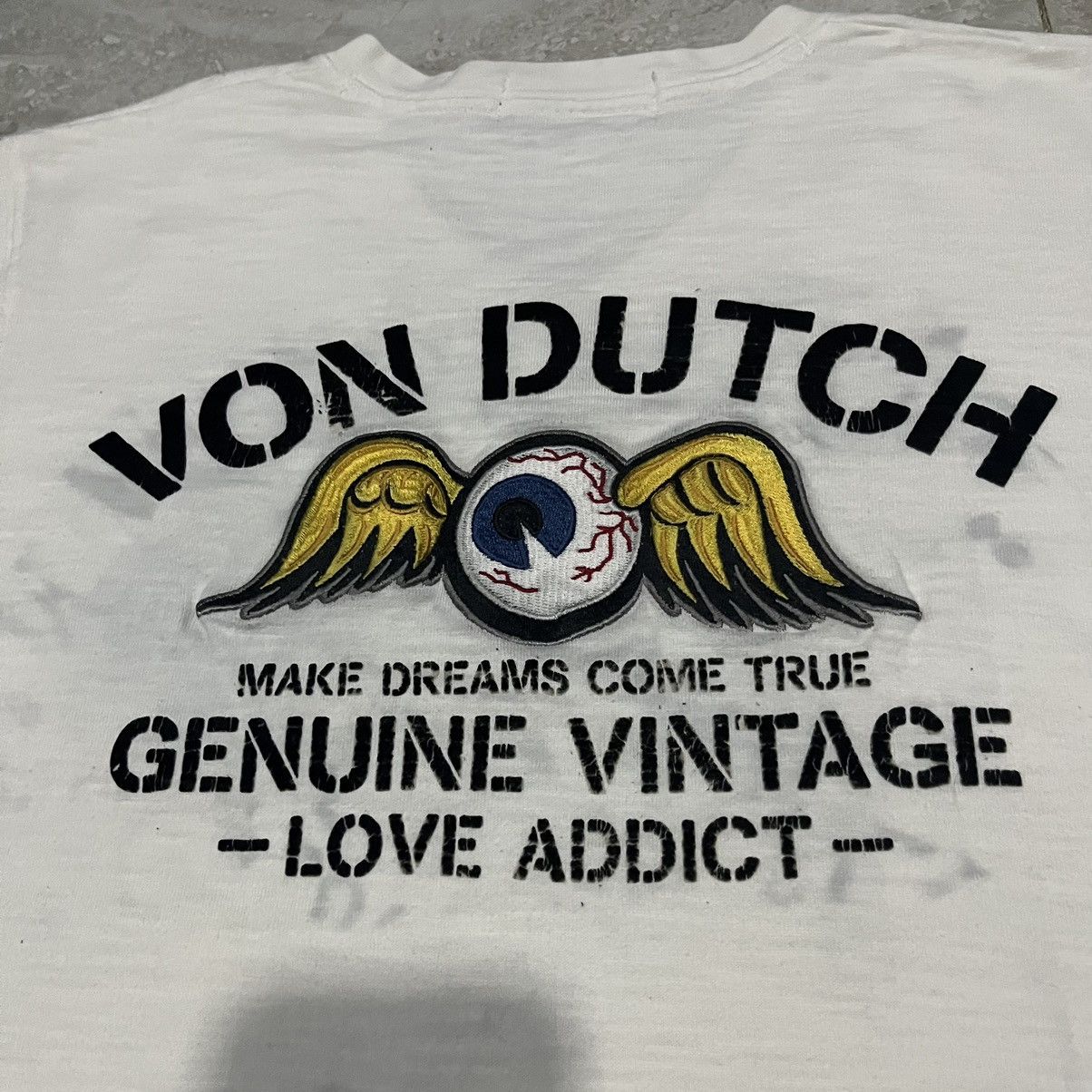Vintage × Von Dutch Vintage Von Dutch Flying Eye White Embroidery Tee Size US M / EU 48-50 / 2 - 3 Thumbnail