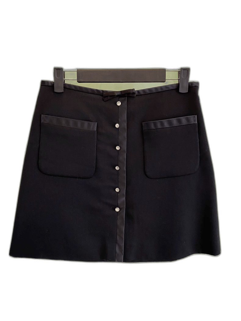 Prada Miumiu Bow Detail A-line Skirt Size 22" - 1 Thumbnail