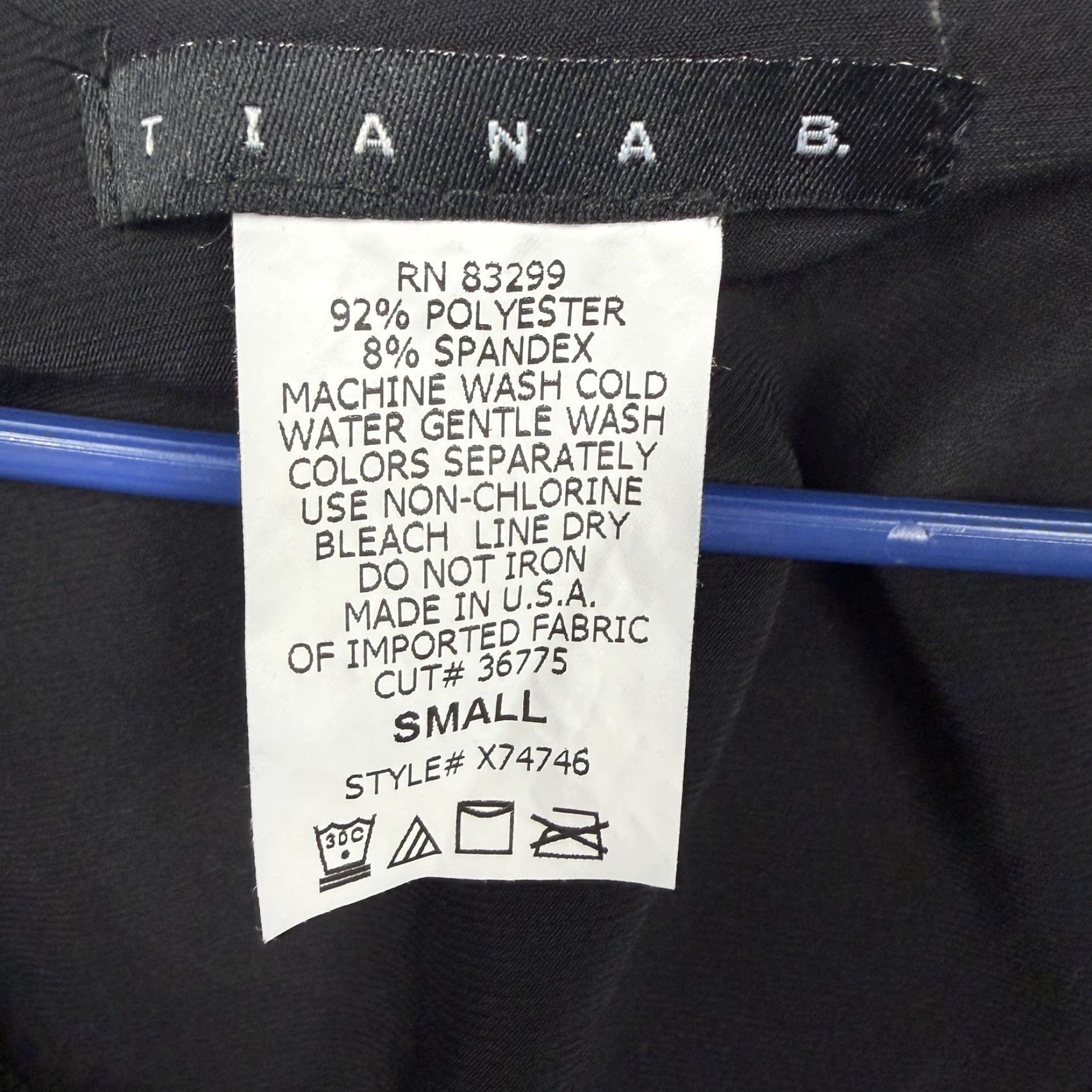 Vintage Tiana B Dress Small Corporate Chic Sheath Cocktail Little Black Dress 3/4 Sleeve V-Neck Pullover Women Size S / US 4 / IT 40 - 6 Thumbnail