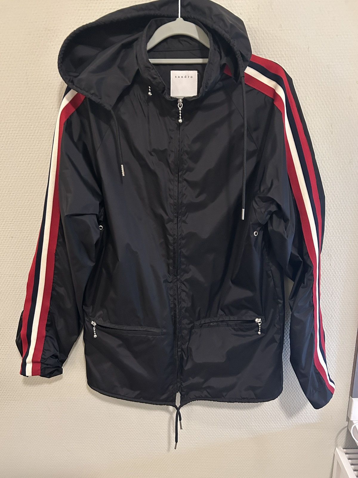 Sandro Sandro striped-panel nylon windbreaker jacket Size US S / EU 44-46 / 1 - 1 Thumbnail