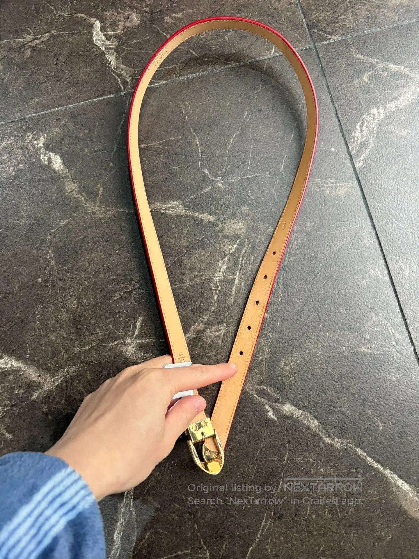 Louis Vuitton LV Red Patent Leather Women's Belt. Size ONE SIZE - 2 Thumbnail