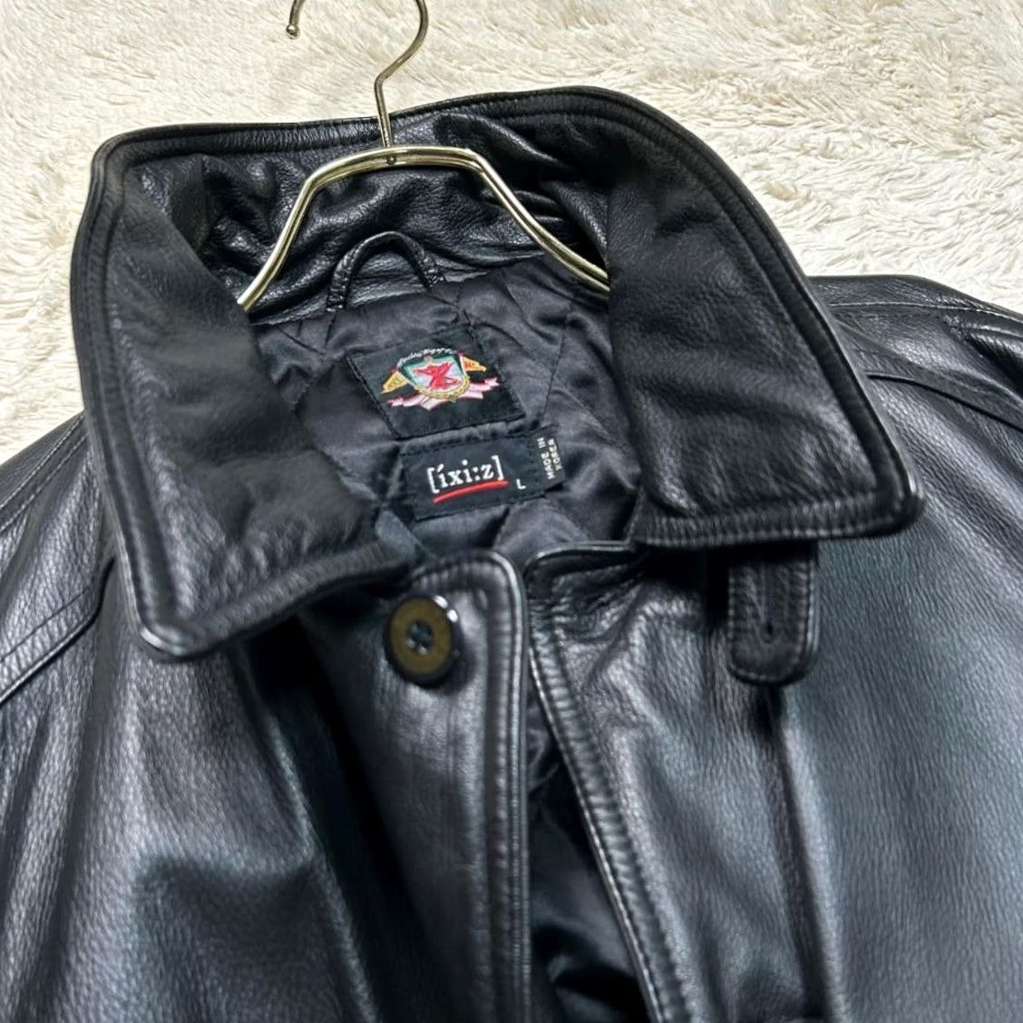 Vintage VINTAGE ixi:z Leather Jacket Ixi Z Sheepskin Men'S L Size Black Size US L / EU 52-54 / 3 - 7 Thumbnail