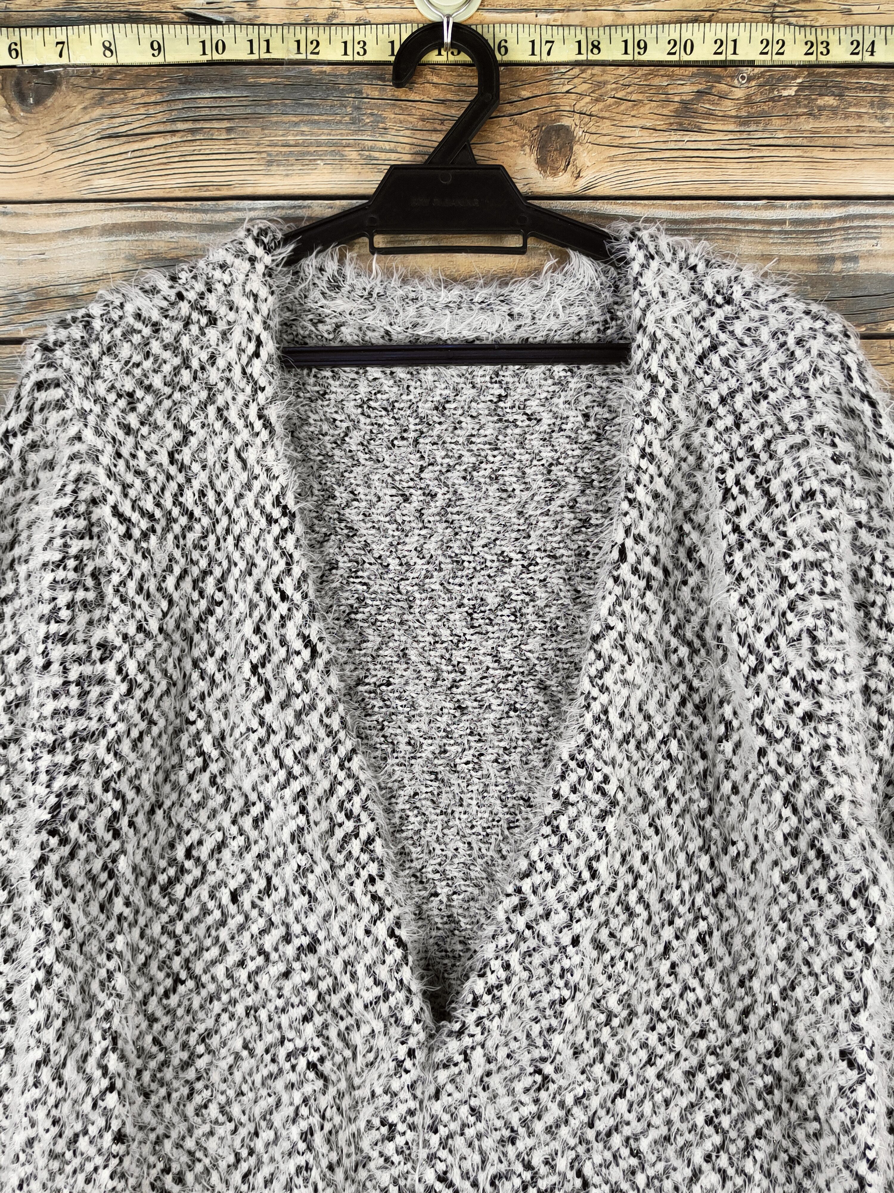 Japanese Brand DL Rope shaggy Fur Mohair Knitwear Cardigan #46-1003 Size M / US 6-8 / IT 42-44 - 2 Thumbnail