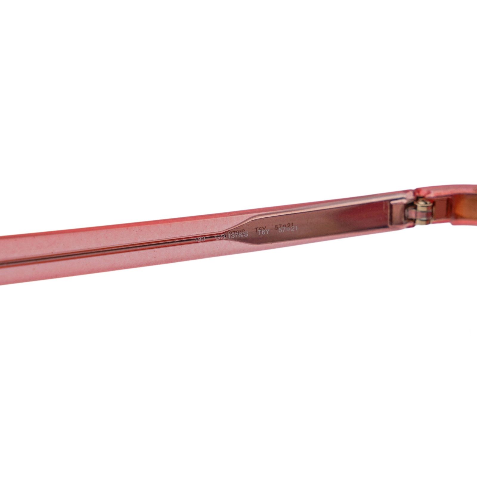 Gucci Vintage Gucci GG 1378 Gold Pink Logo Rectangular Sunglasses Size ONE SIZE - 8 Thumbnail