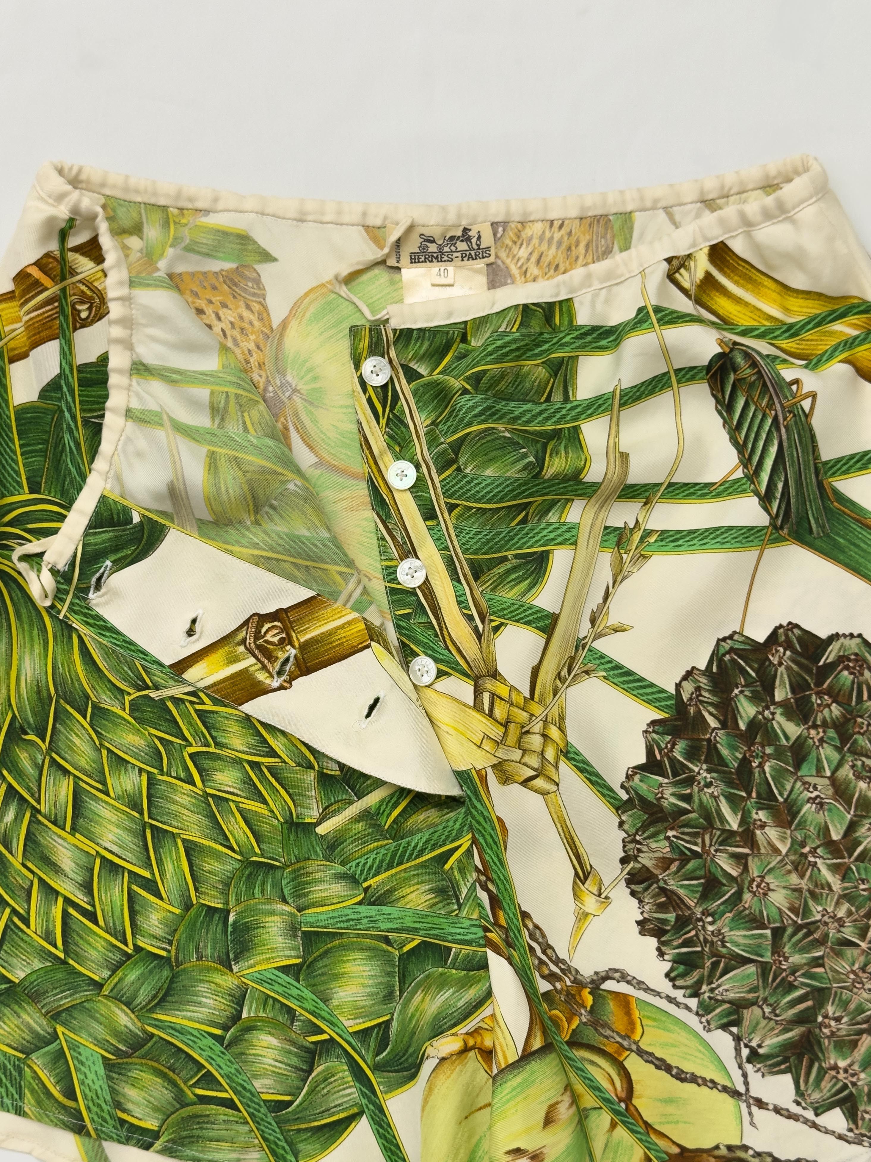 Hermes HERMÈS “Jardin Créole” Silk Shorts Size 29" - 6 Thumbnail