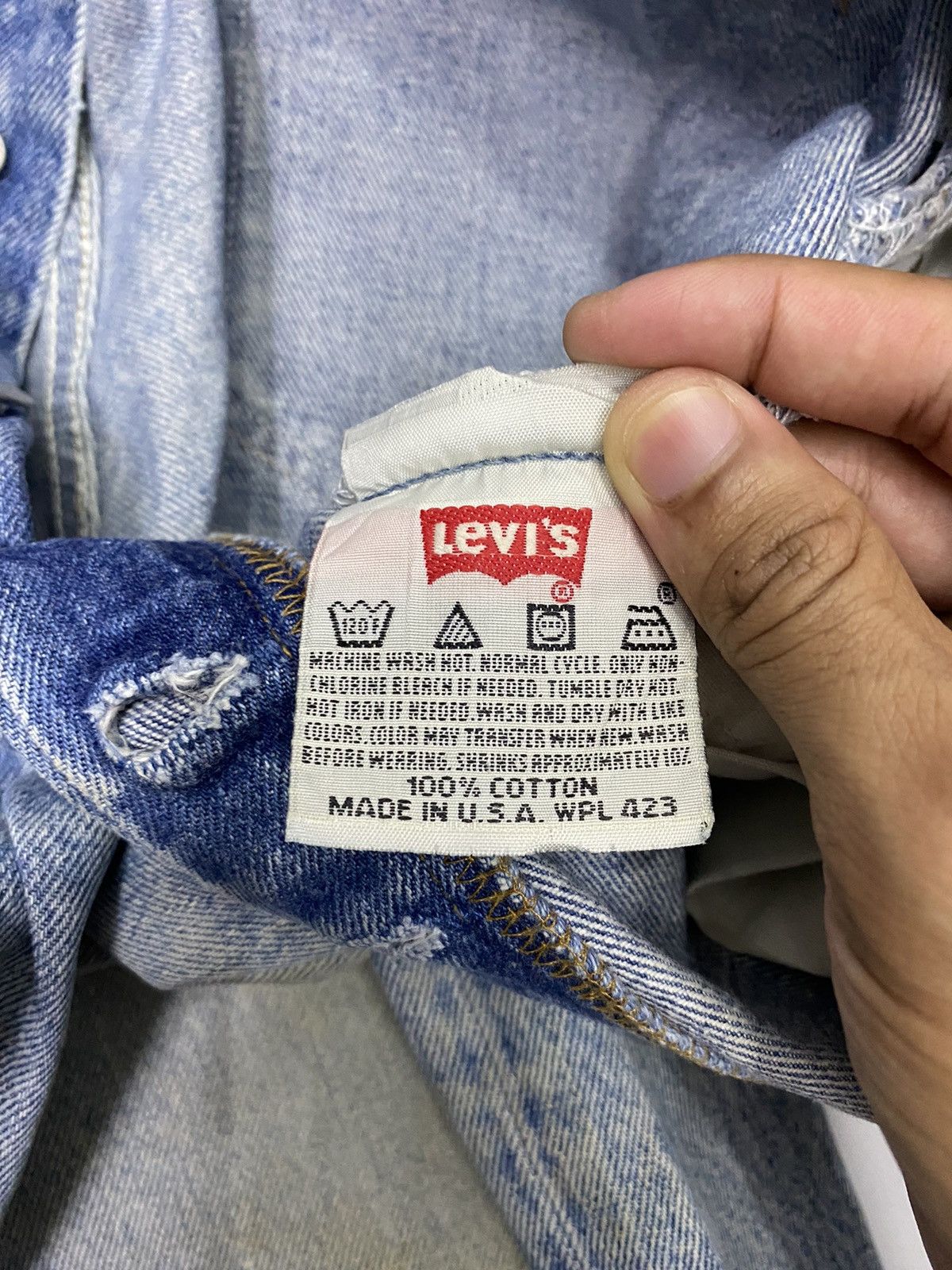 Levi's 🔥VINTAGE LEVIS 501xx BAGGY CROP DISTRESSED DENIM JEANS Size US 35 - 8 Thumbnail
