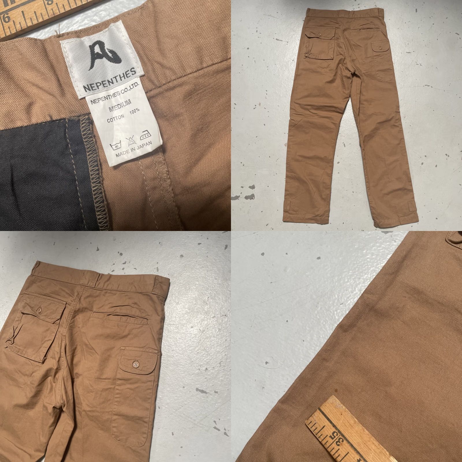 Vintage Nepenthes Army Utility Pants Cargo Trousers Unisex Adults M Brown-Ish Cotton Vintage Japan Designer Style 90s Theme Mens Girls Womens Size US 31 - 8 Thumbnail