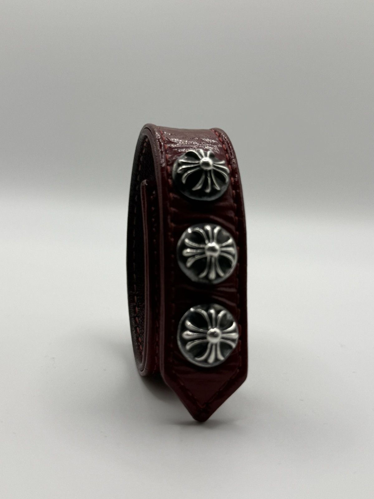 Chrome Hearts Chrome Hearts Leather Snap Bracelet Patent Red Size ONE SIZE - 4 Thumbnail