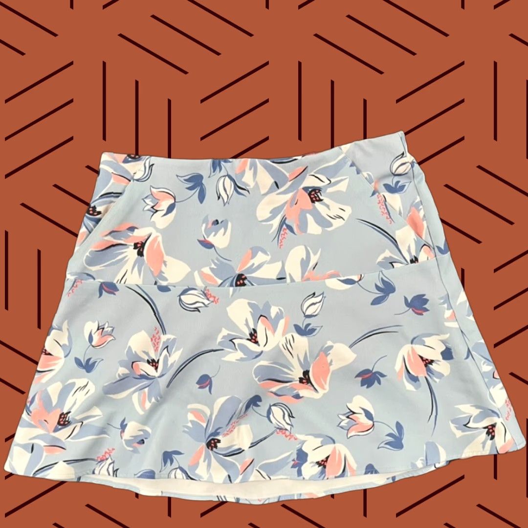 Ralph Lauren VINTAGE POLO GOLF RALPH LAUREN Skort Womens Medium Blue Floral Golf Preppy Casual Short Size 32" / US 10 / IT 46 - 1 Thumbnail