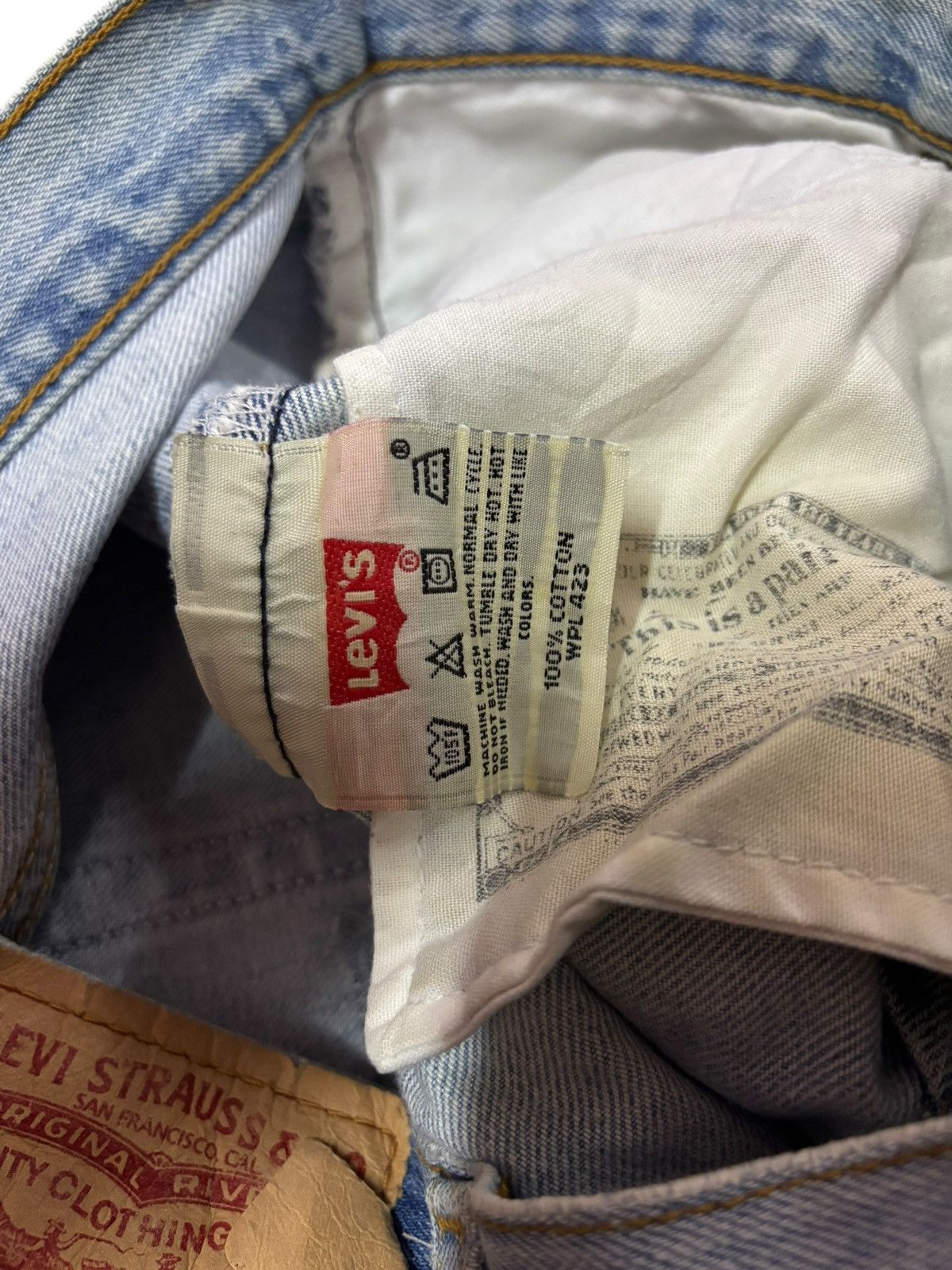 Levi's Vtg 90s Levis 501 Blue Wash Distressed Jeans Size US 30 / EU 46 - 12 Thumbnail