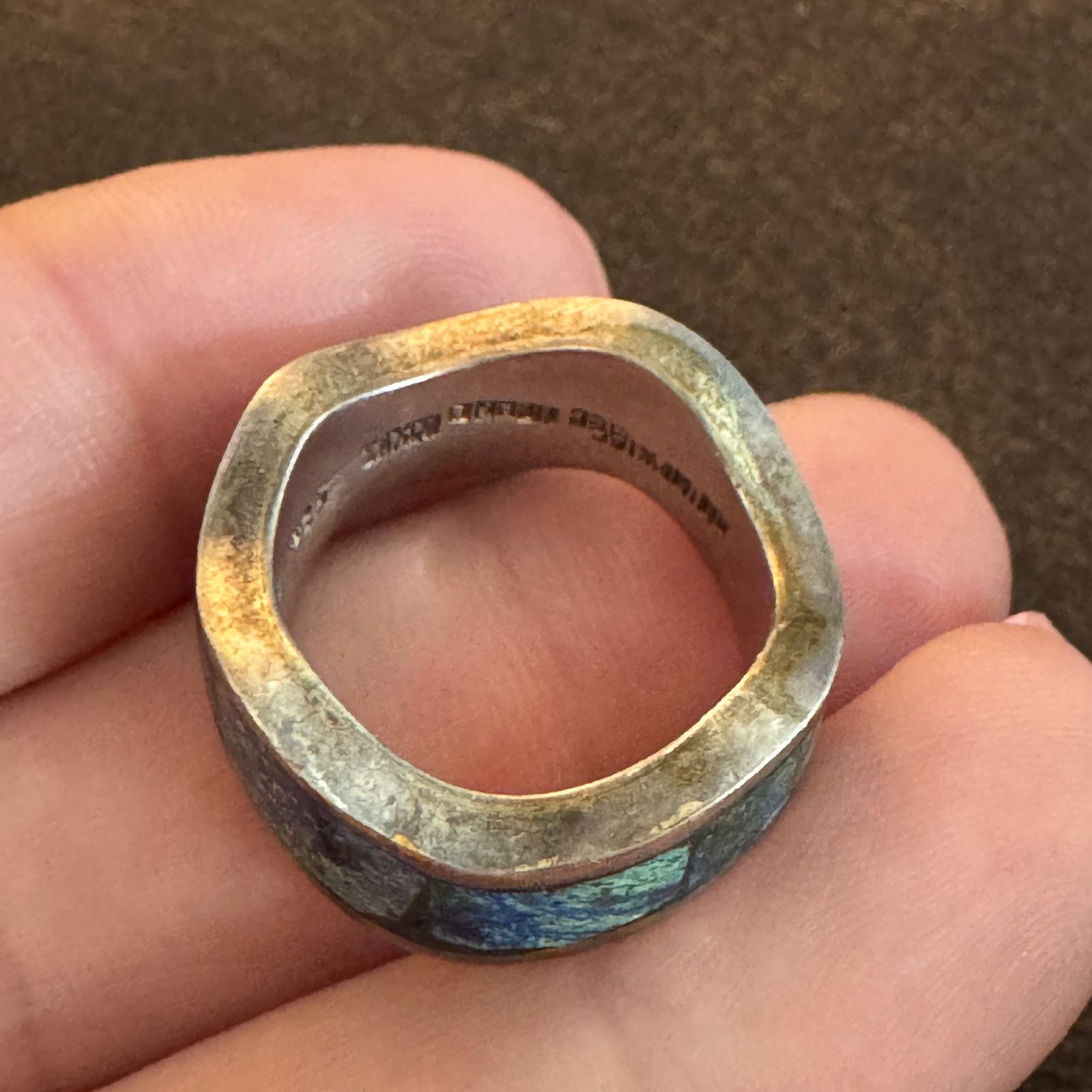 Vintage Vintage Sterling Silver and Enameled Ring Sz 6 Size ONE SIZE - 13 Thumbnail