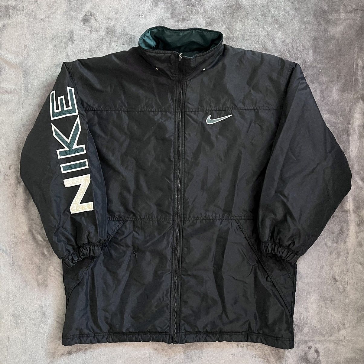 Nike Vintage 90’s Nike Spellout Logo Reversible Puffer Jacket | Grailed