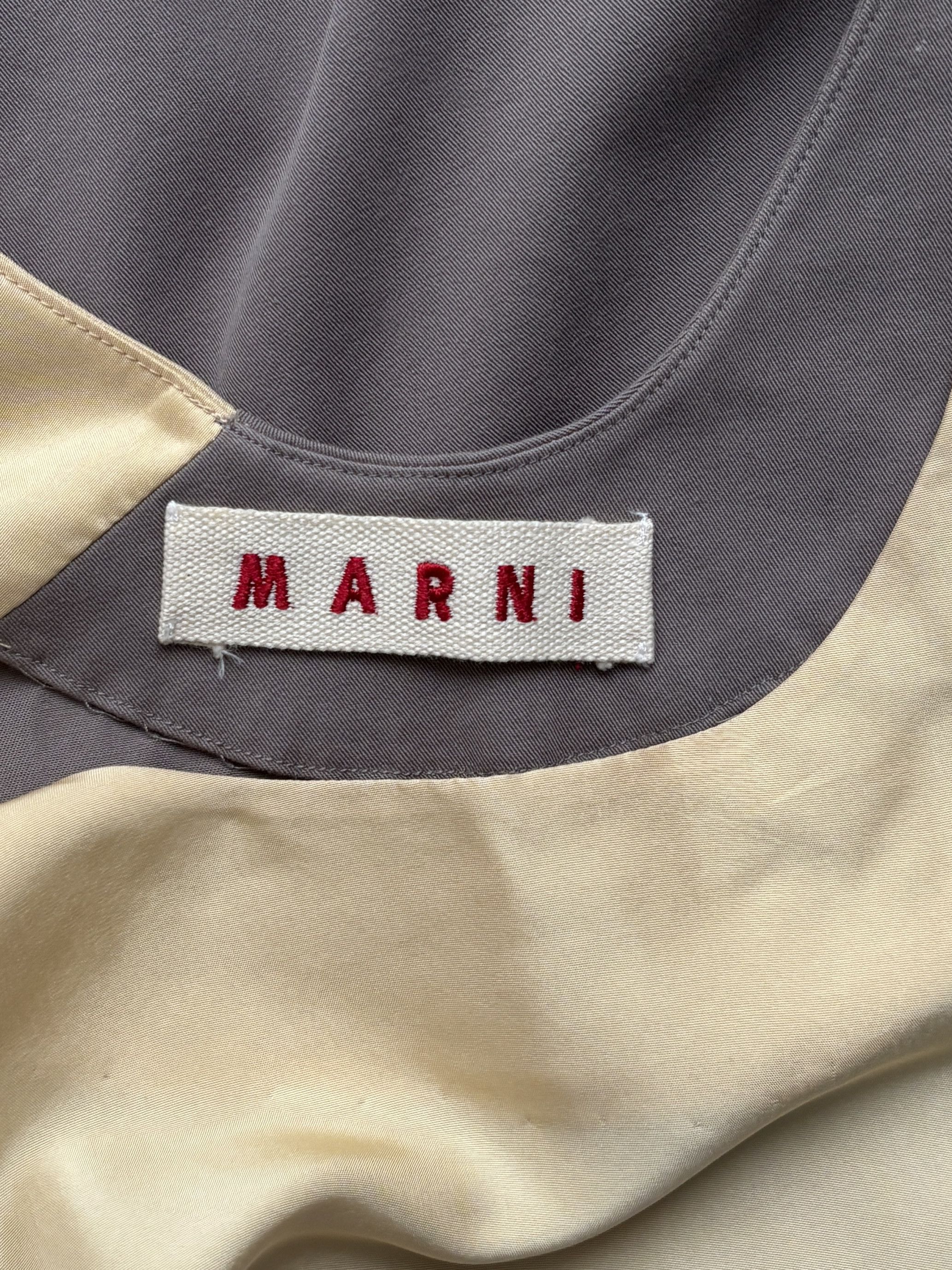 Marni ⚡️QUICK SALE⚡️Marni Brown with Yellow Silk Dress Size M / US 6-8 / IT 42-44 - 3 Thumbnail