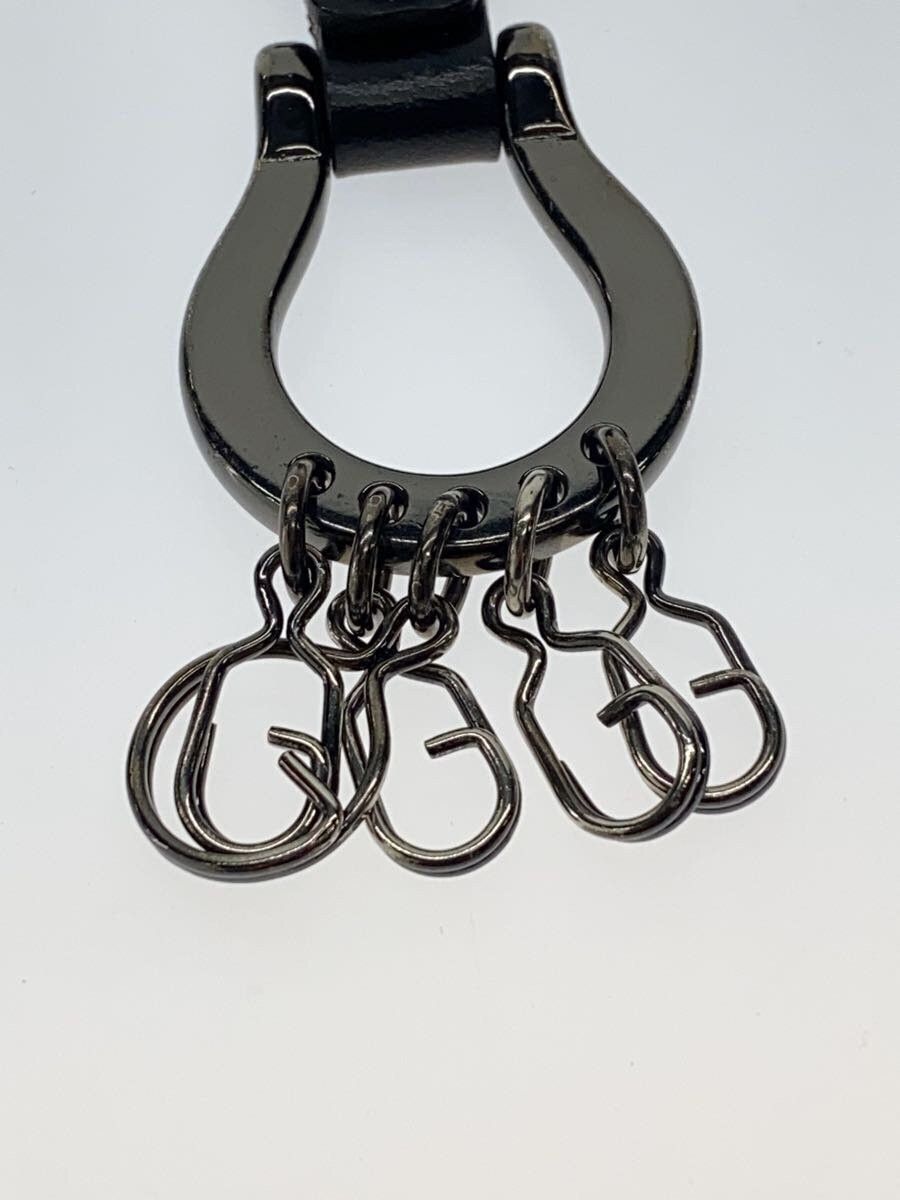 discord yohji yamamoto キーチェーン Discord Yohji Yamamoto Black Leather Silver 4-station Key
