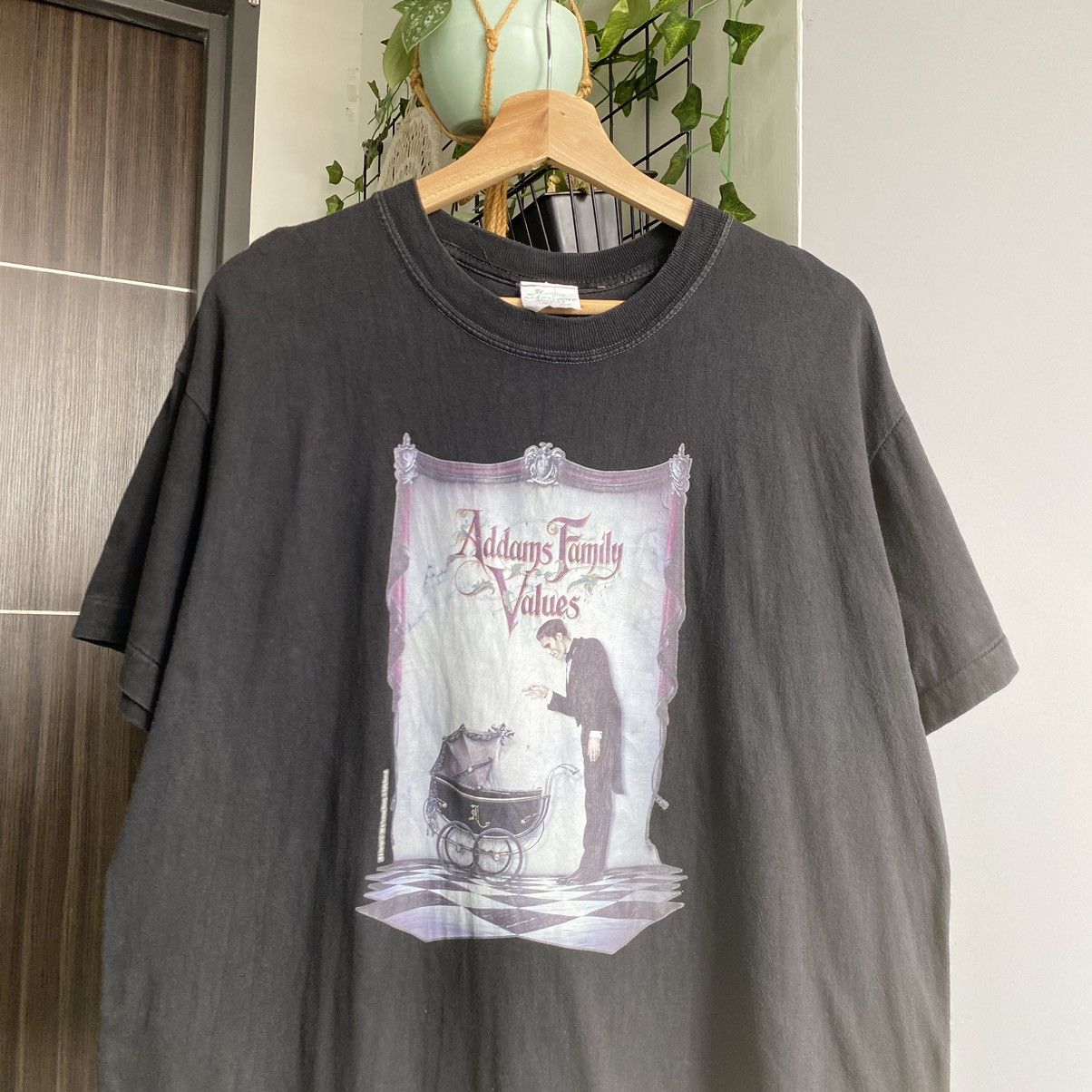 Vintage Faded 90s Addams Family Values Horror Movie Tee