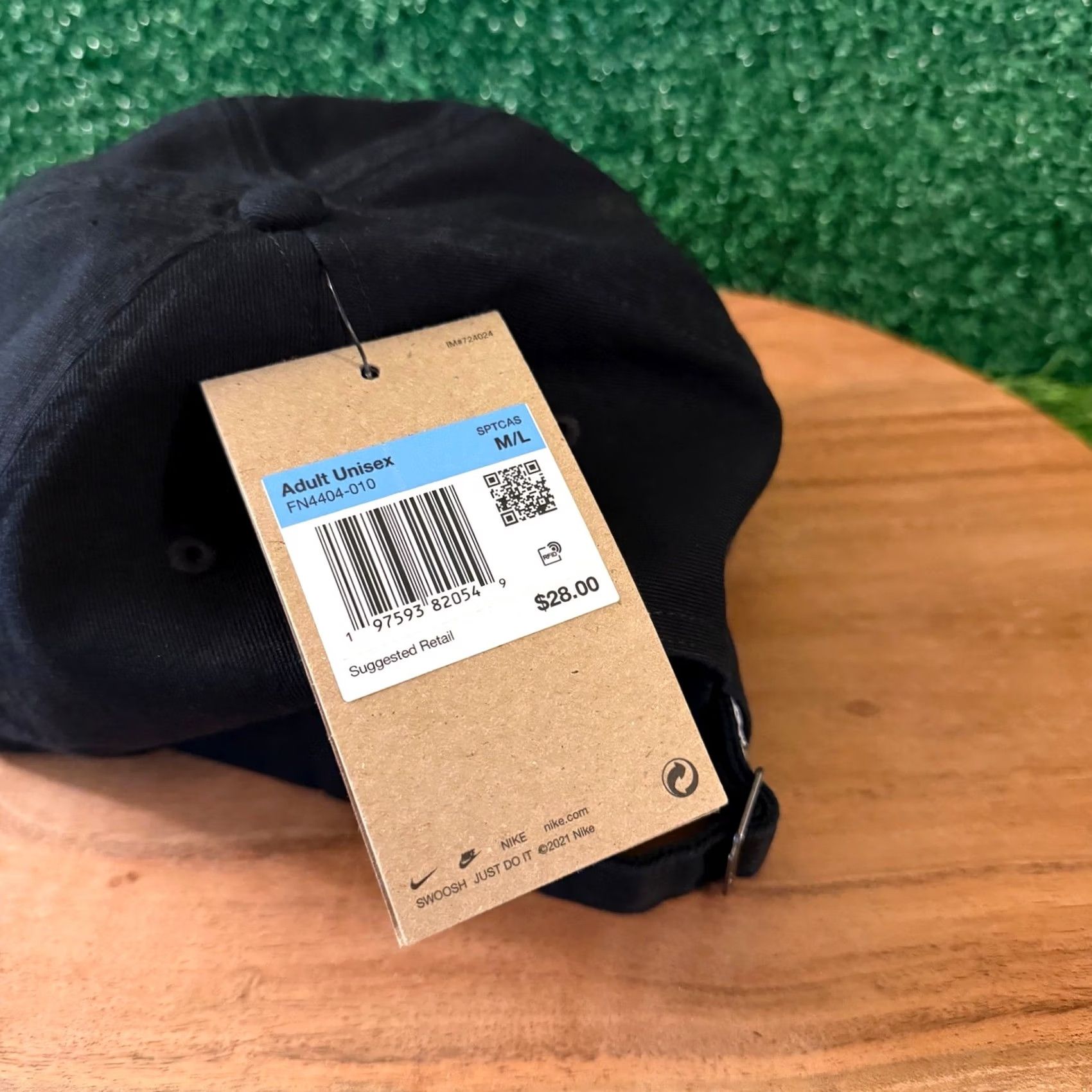 Nike Nike Club Cap Hat Mens Medium Large Black Embroidered Sneaker Patch Adjustable Baseball Cap Size ONE SIZE - 7 Thumbnail
