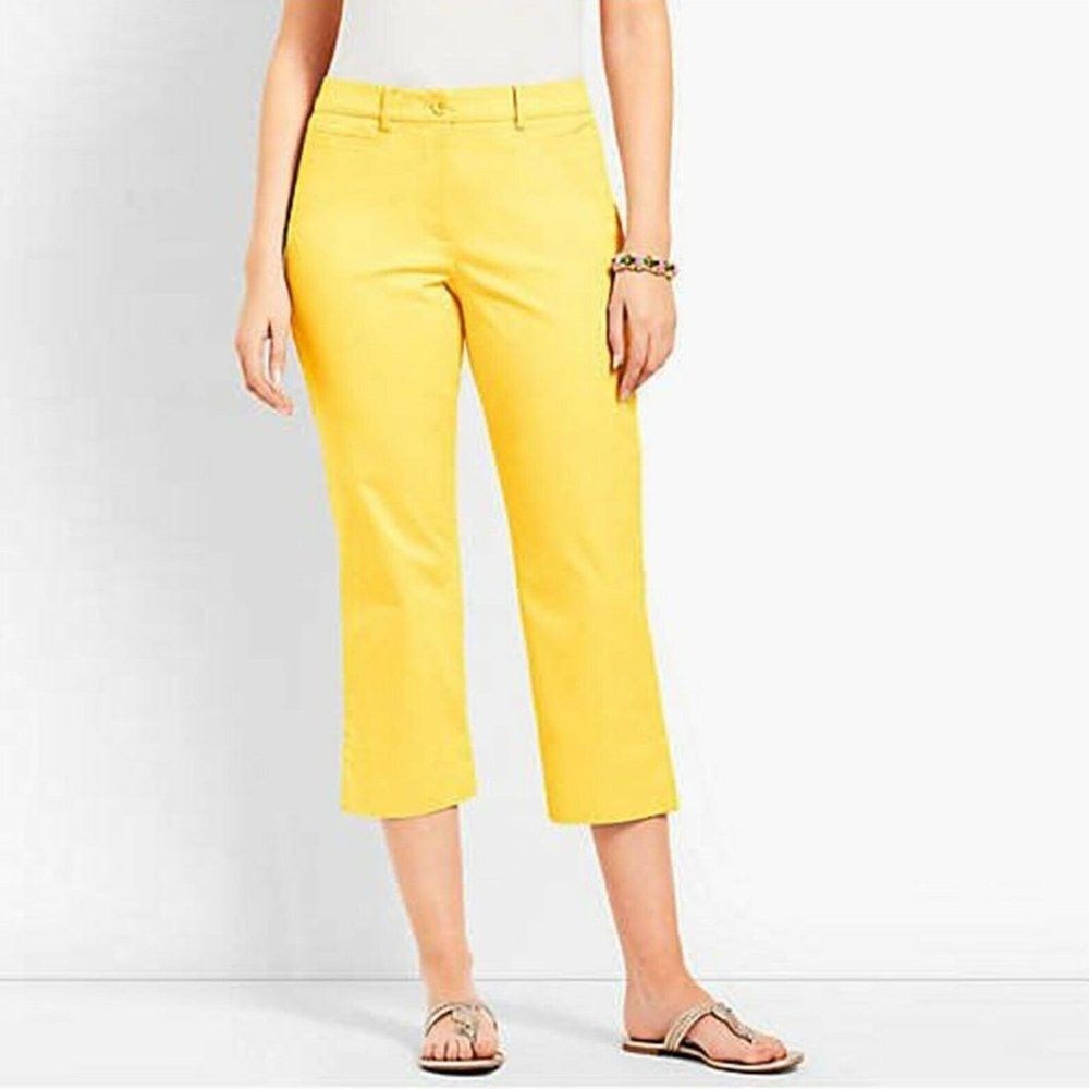Talbots NWT New Talbots Pedal Pusher Perfect Skimmer Cotton Yellow Size 32" / US 10 / IT 46 - 1 Thumbnail
