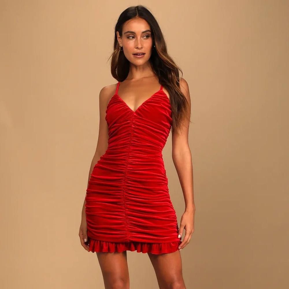 open lace back dress Dali Off Shoulder Velvet Mini Dress