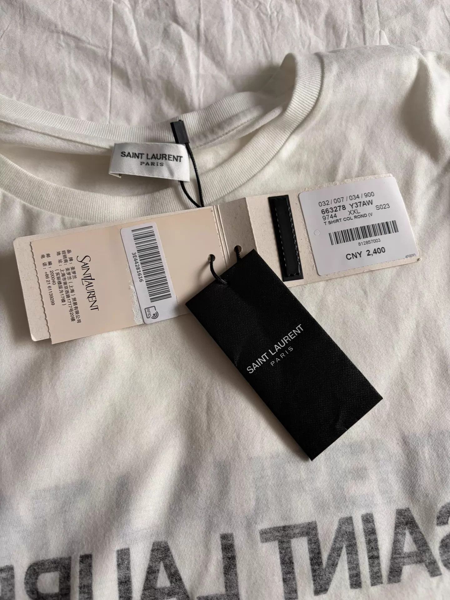 Saint Laurent Paris Saint Laurent Mirror Letter Logo T-shirt Ｑ23 Size US XXL / EU 58 / 5 - 2 Thumbnail