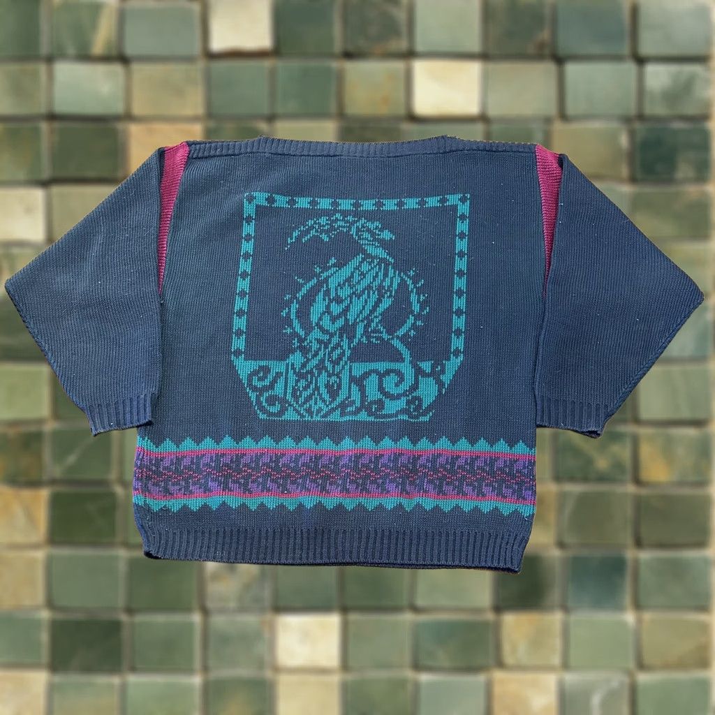 Vintage VINTAGE 90s Golfer Knit Sweater XL Blue Wool Graphic Crew Neck Casual Mens Size US XL / EU 56 / 4 - 1 Thumbnail