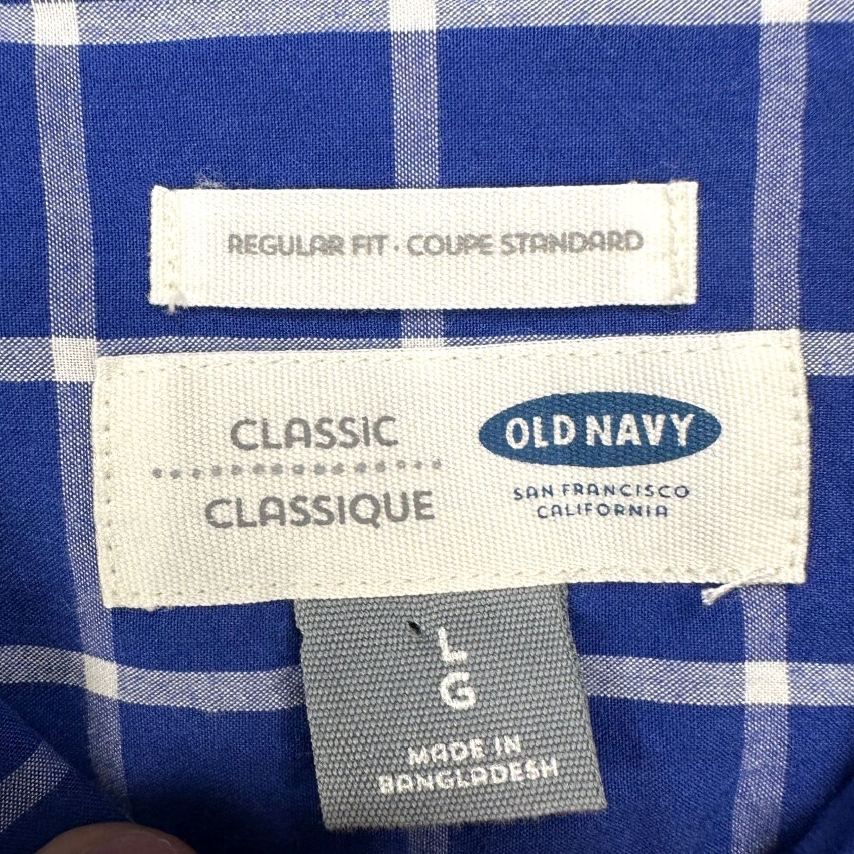 Old Navy VINTAGE Old Navy Shirt Button-Down Mens Large Blue Plaid Classic Regular Fit Casual NEW Size US L / EU 52-54 / 3 - 4 Thumbnail