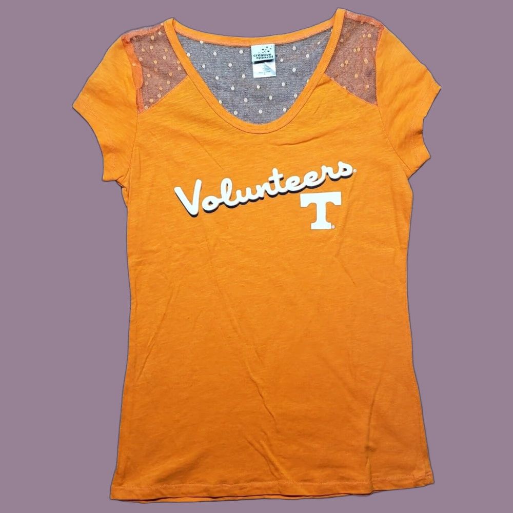 Vintage Creative Apparel Concepts T-Shirt Womens M Orange Tennesse Volunteers V-Neck Size M / US 6-8 / IT 42-44 - 1 Thumbnail