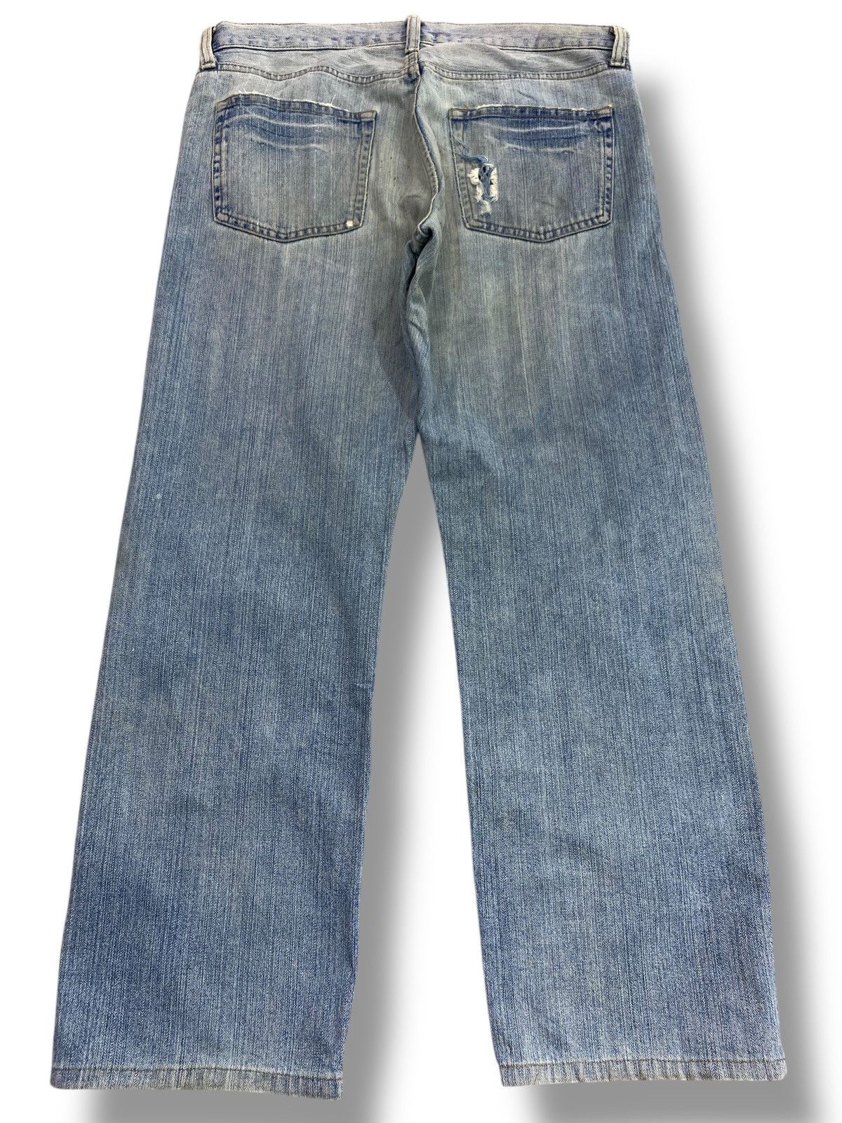 Uniqlo Uniqlo Faded Blue Wash Ripped Style Loose Jeans Size US 36 / EU 52 - 3 Thumbnail