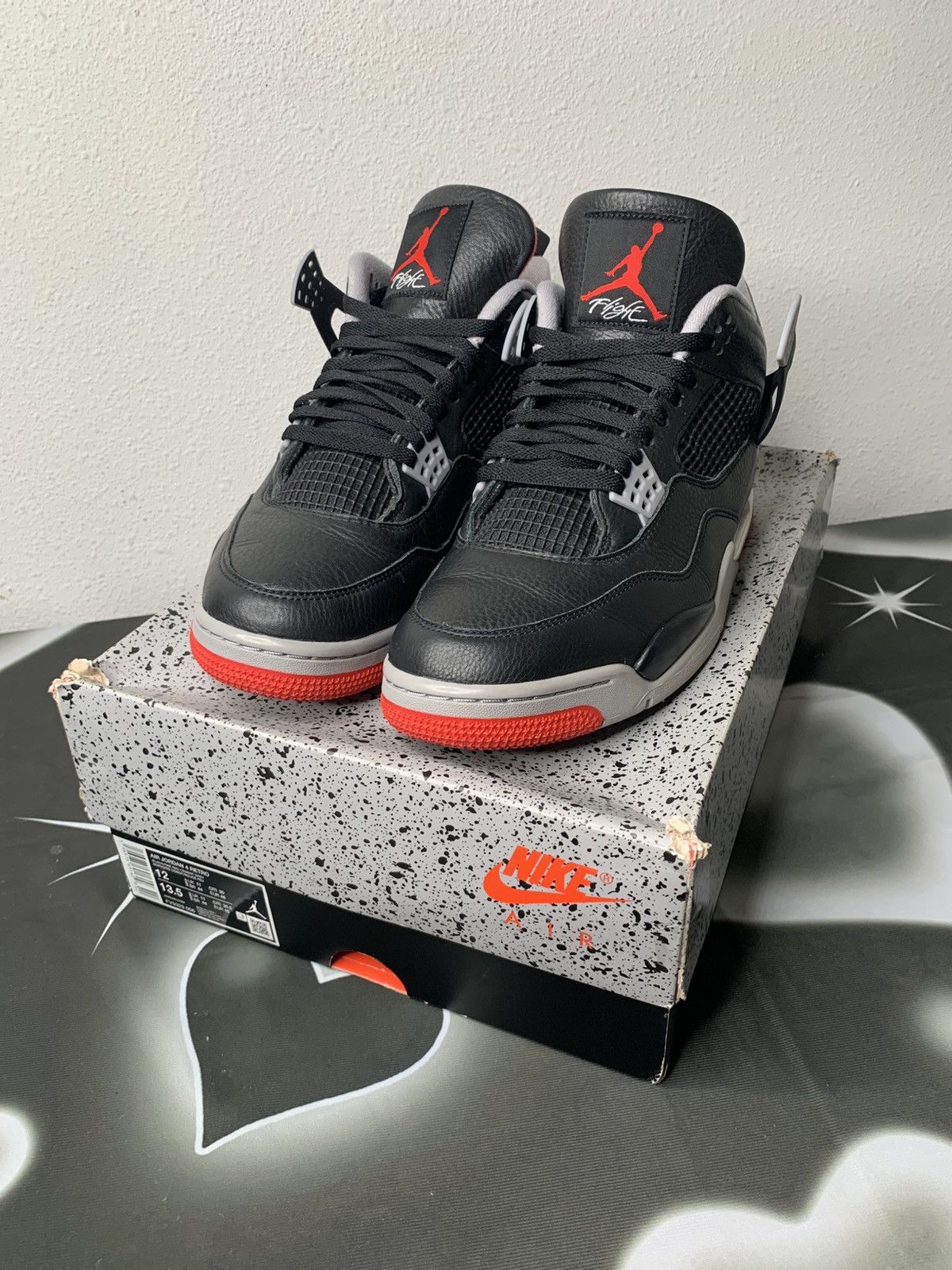 Jordan Brand Air Jordan 4 Retro Bred Reimagined Size US 12 / EU 45 - 5 Thumbnail
