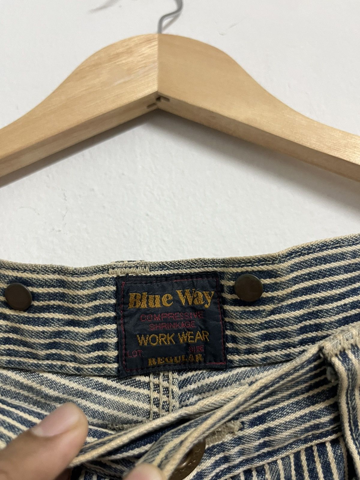 Le Grande Bleu (L.G.B.) Blue Way Workwear Hickory Denim Size US 30 / EU 46 - 8 Thumbnail