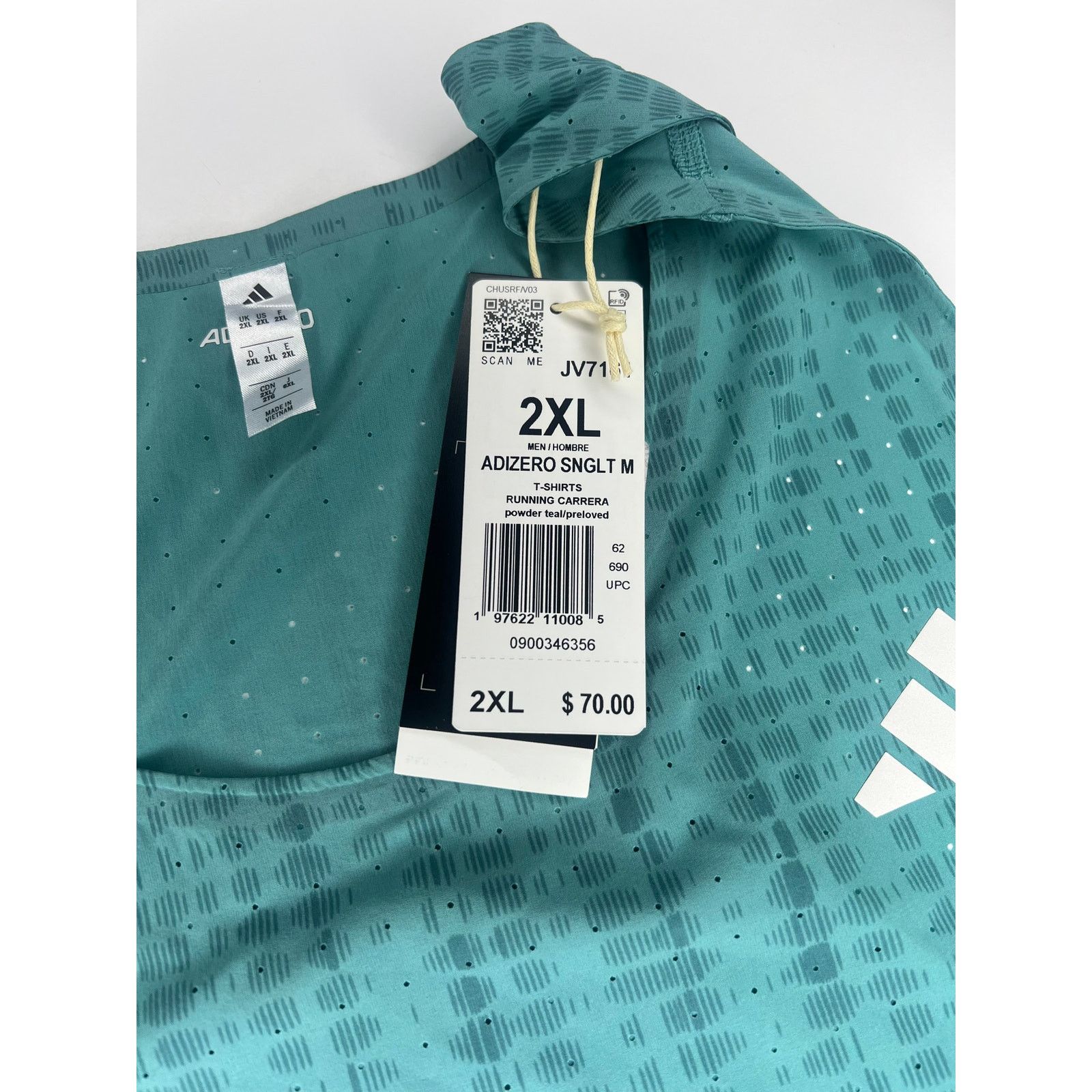 Adidas Adidas Adizero Running Singlet 'Powder Teal' Size 2XL Men's Size US XXL / EU 58 / 5 - 5 Thumbnail