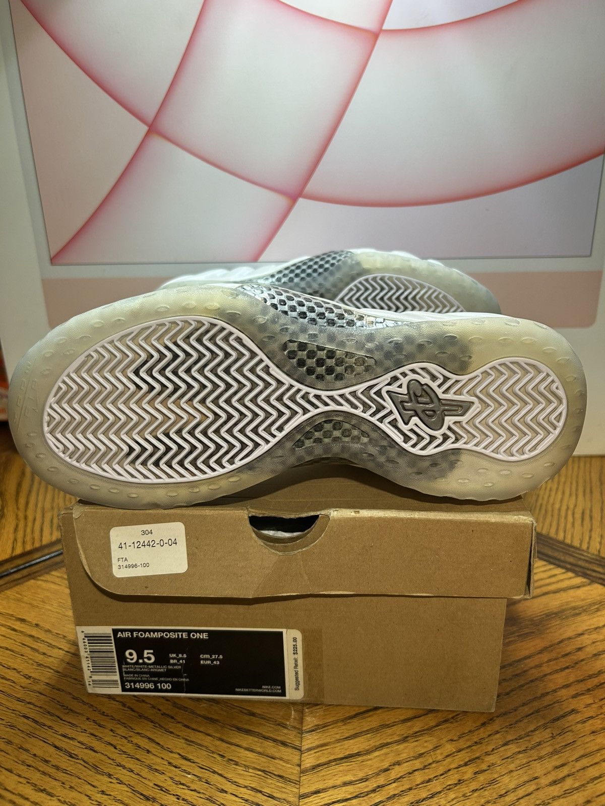 Nike Size 9.5 - Nike Air Foamposite One White-Out 2013 NO YELLOW Size US 9.5 / EU 42-43 - 8 Thumbnail