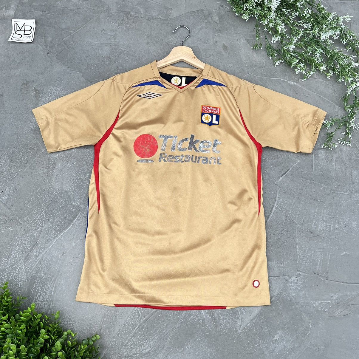 Vintage 2007-08 OLYMPIQUE LYONNAIS AWAY JERSEY (#10 BENZEMA Size US M / EU 48-50 / 2 - 2 Thumbnail