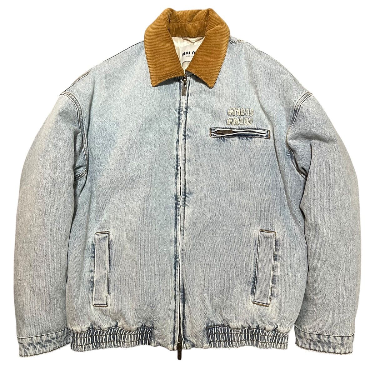 Miu Miu MIU MIU 2024FW Velvet Corduroy Collar Denim Jacket