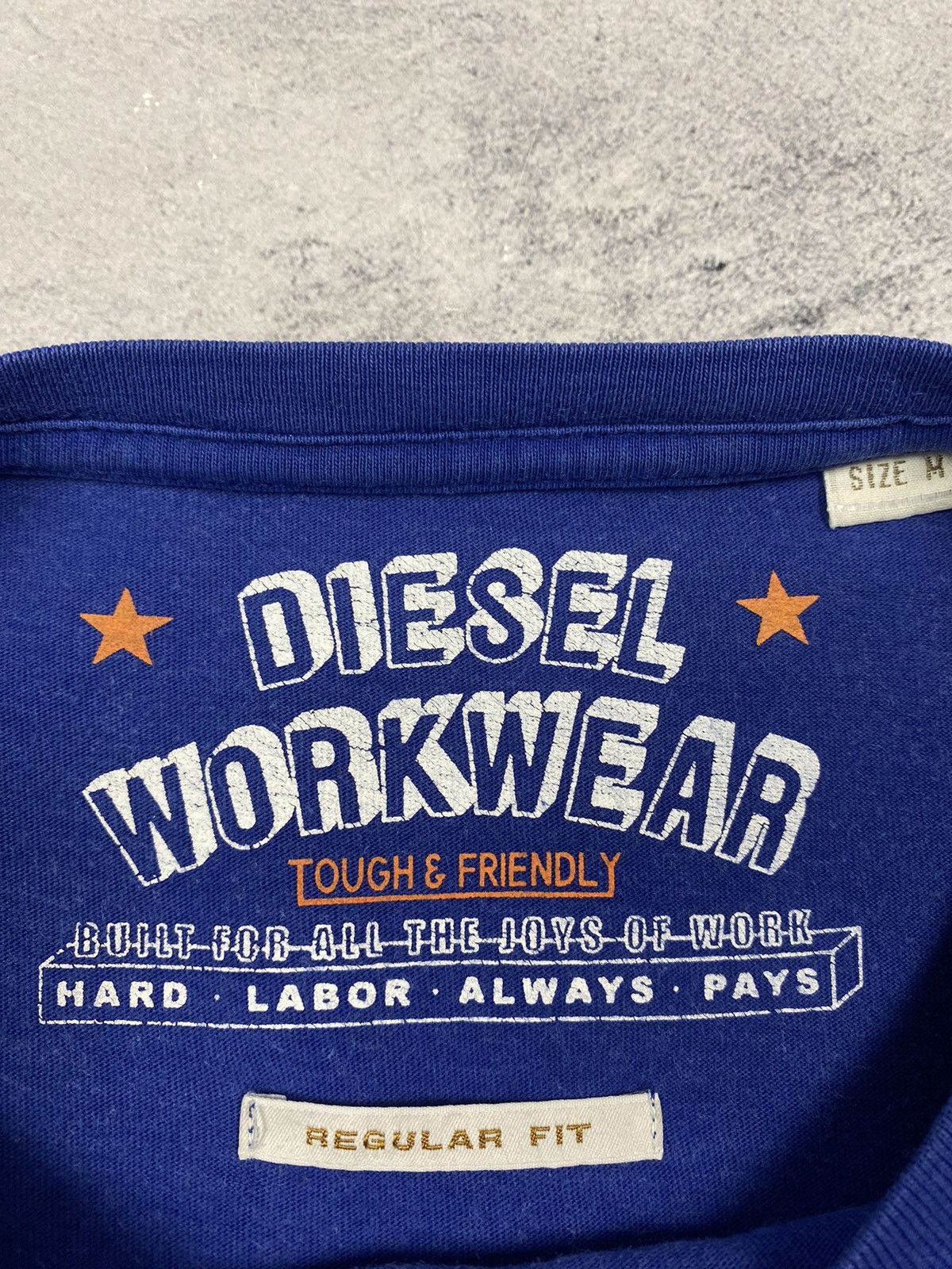 Diesel Vintage 00s Diesel Workwear Graphic Logo Blue T Shirt Size US M / EU 48-50 / 2 - 8 Thumbnail