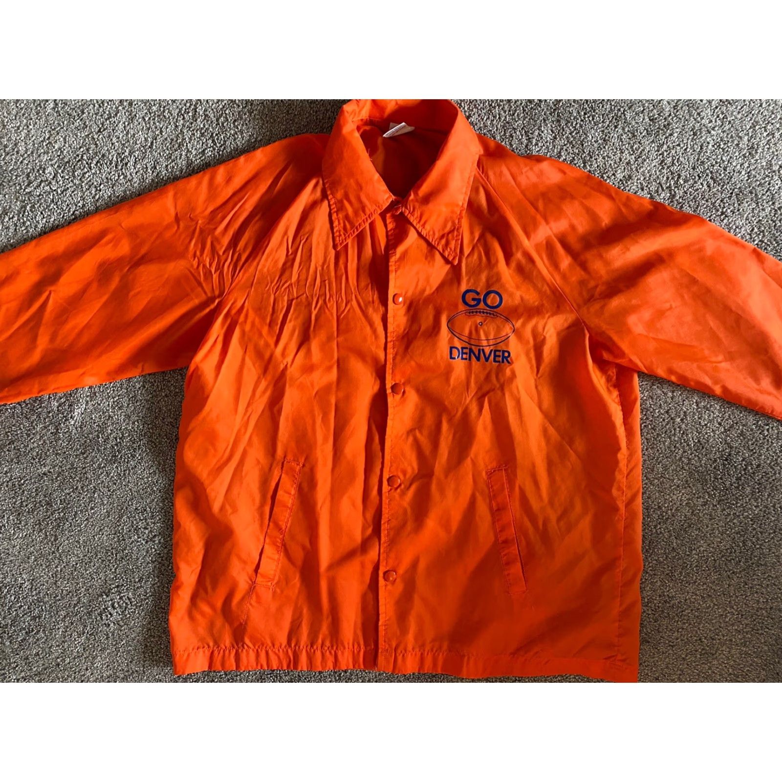 Vintage VINTAGE Ebert Sportswear Windbreaker Jacket Mens L Denver Broncos Nylon Orange 1980s Size US L / EU 52-54 / 3 - 4 Thumbnail