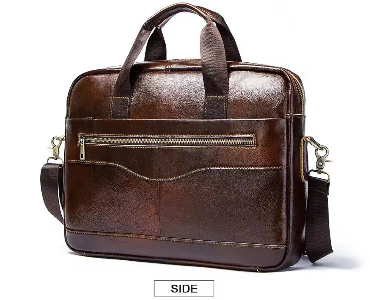 Leather Vintage Brown Leather Duffel Bag | Premium Travel Weekender Size ONE SIZE - 8 Thumbnail
