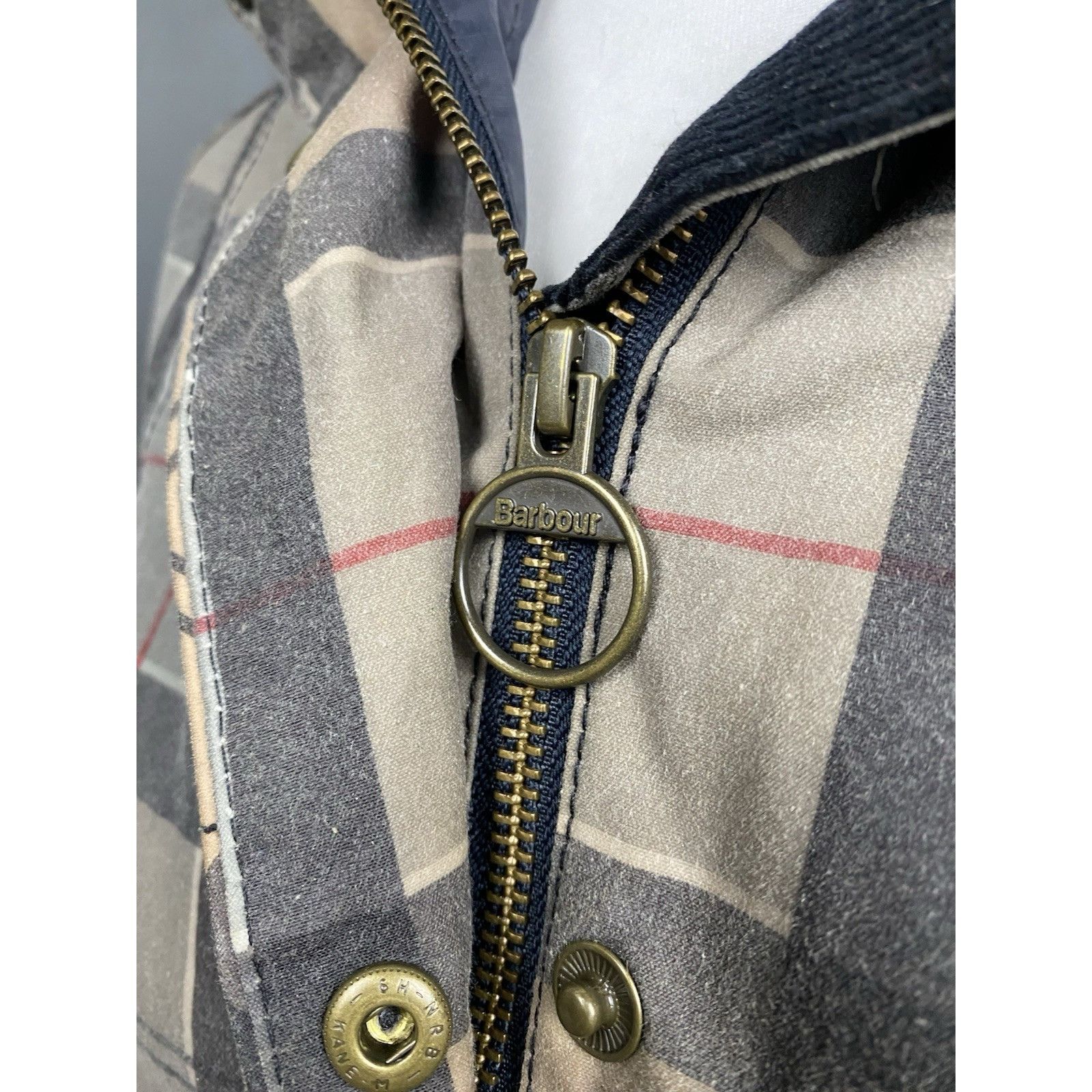 Barbour Barbour Tartan Check Women's Beige Waxed Jacket Size UK 10 U Size L / US 10 / IT 46 - 9 Thumbnail