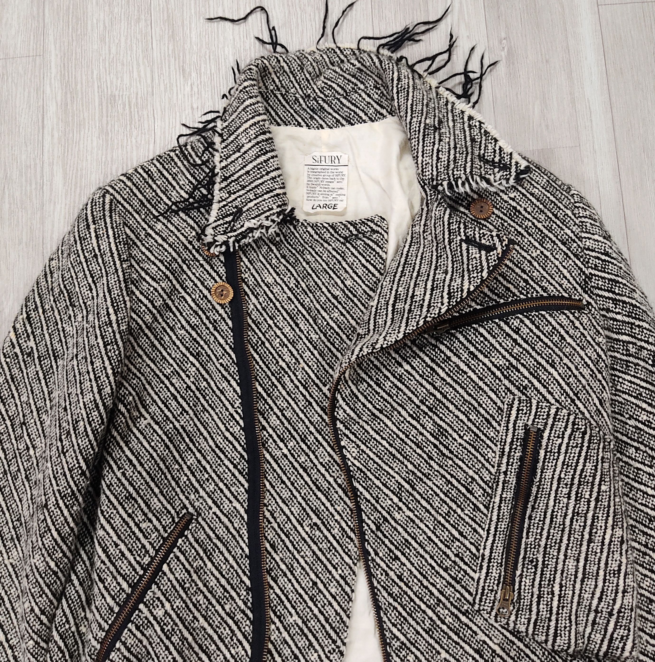 Sifury SIFURY Multi Zipper Tweed Herringbone Underground Jacket Size US S / EU 44-46 / 1 - 5 Thumbnail