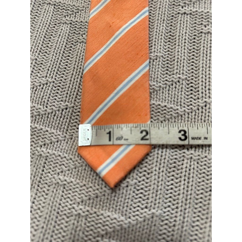 Original Penguin The Original Penguin orange striped linen tie Size ONE SIZE - 5 Thumbnail
