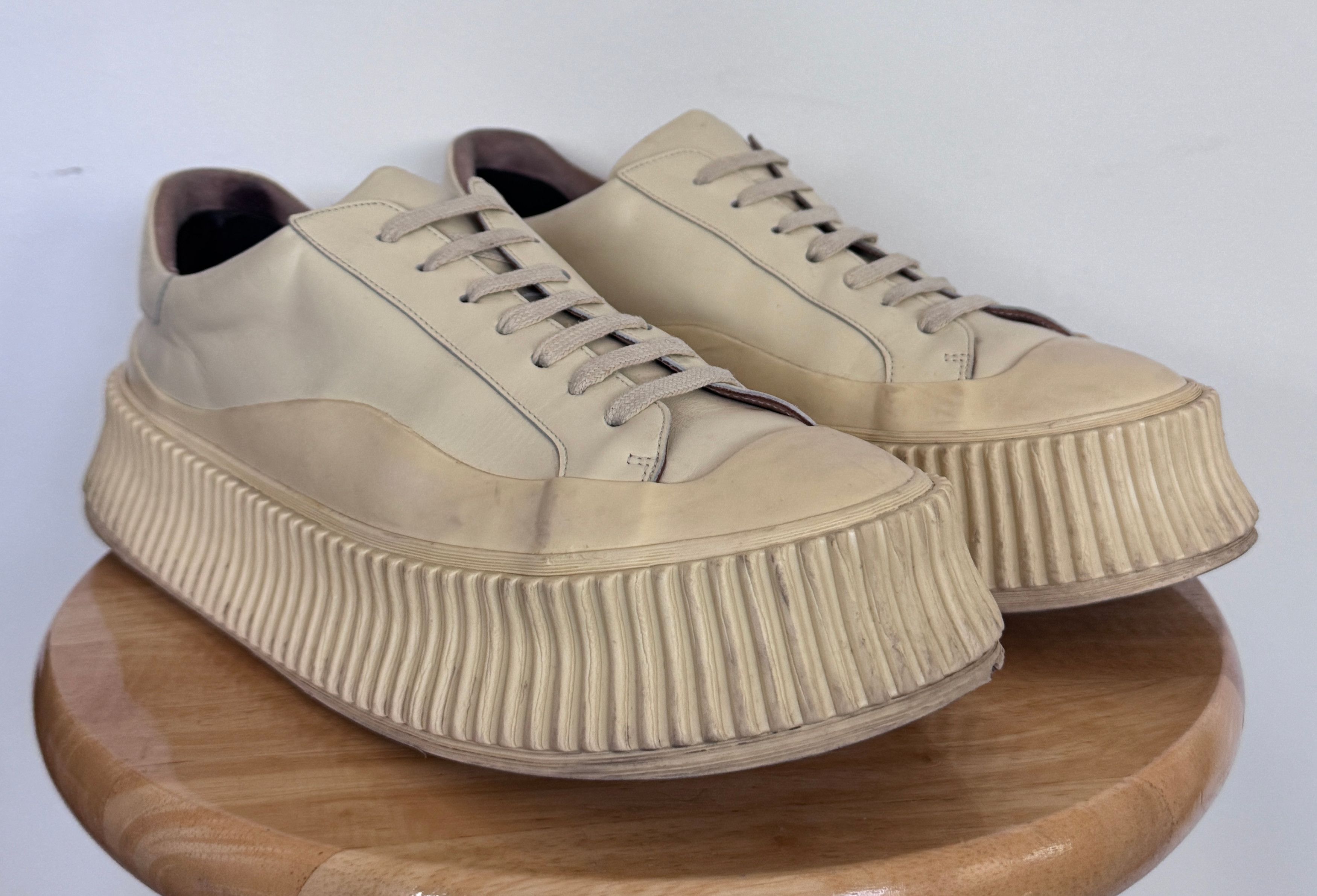 Jil Sander Jil Sander Agnellato Sneaker EU 42 US 9 Light Yellow Size US 9 / EU 42 - 7 Thumbnail