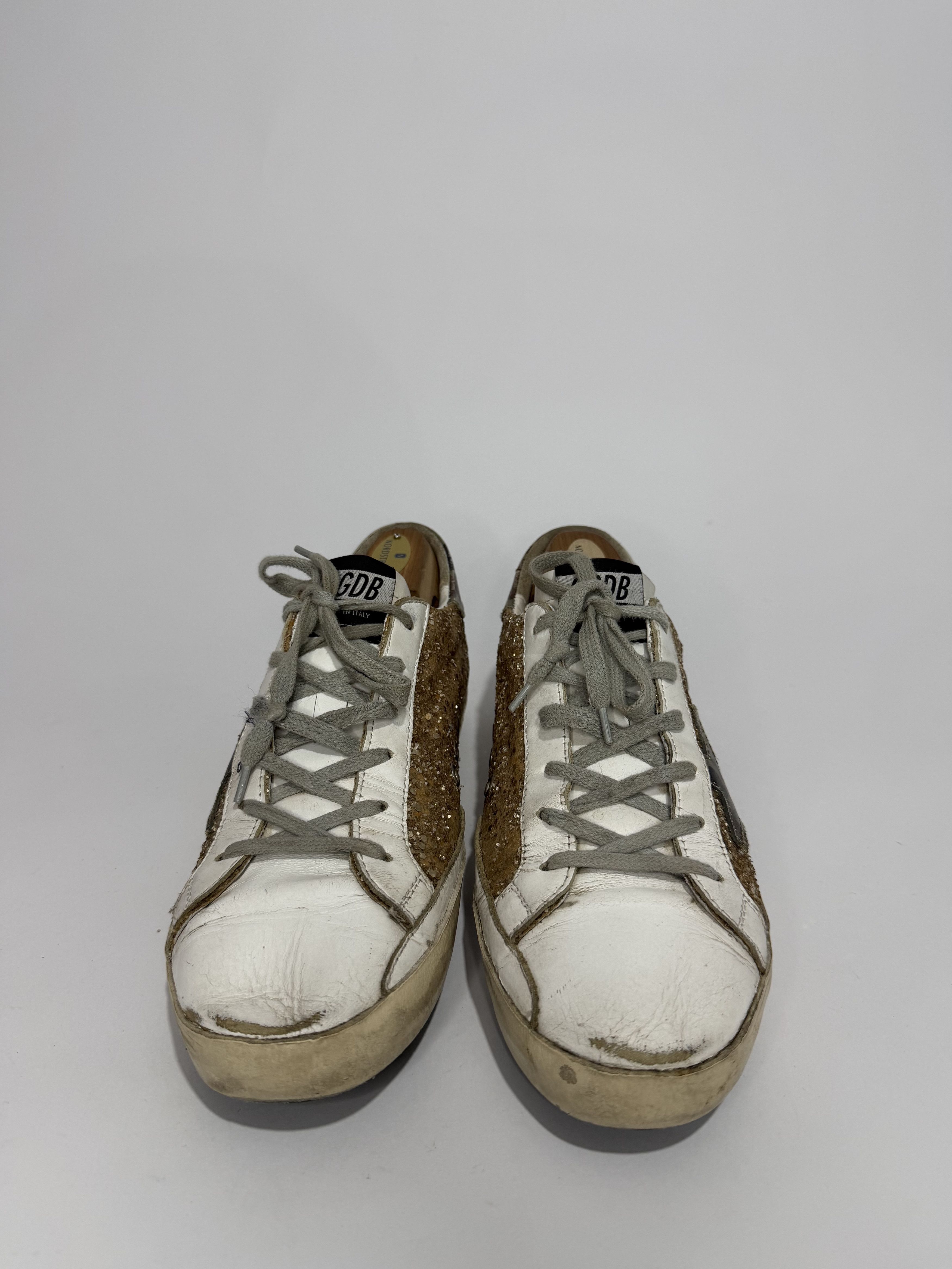 Golden Goose Golden Goose Metallic Gold Glitter Superstar Sneakers Size US 8 / EU 41 - 2 Thumbnail