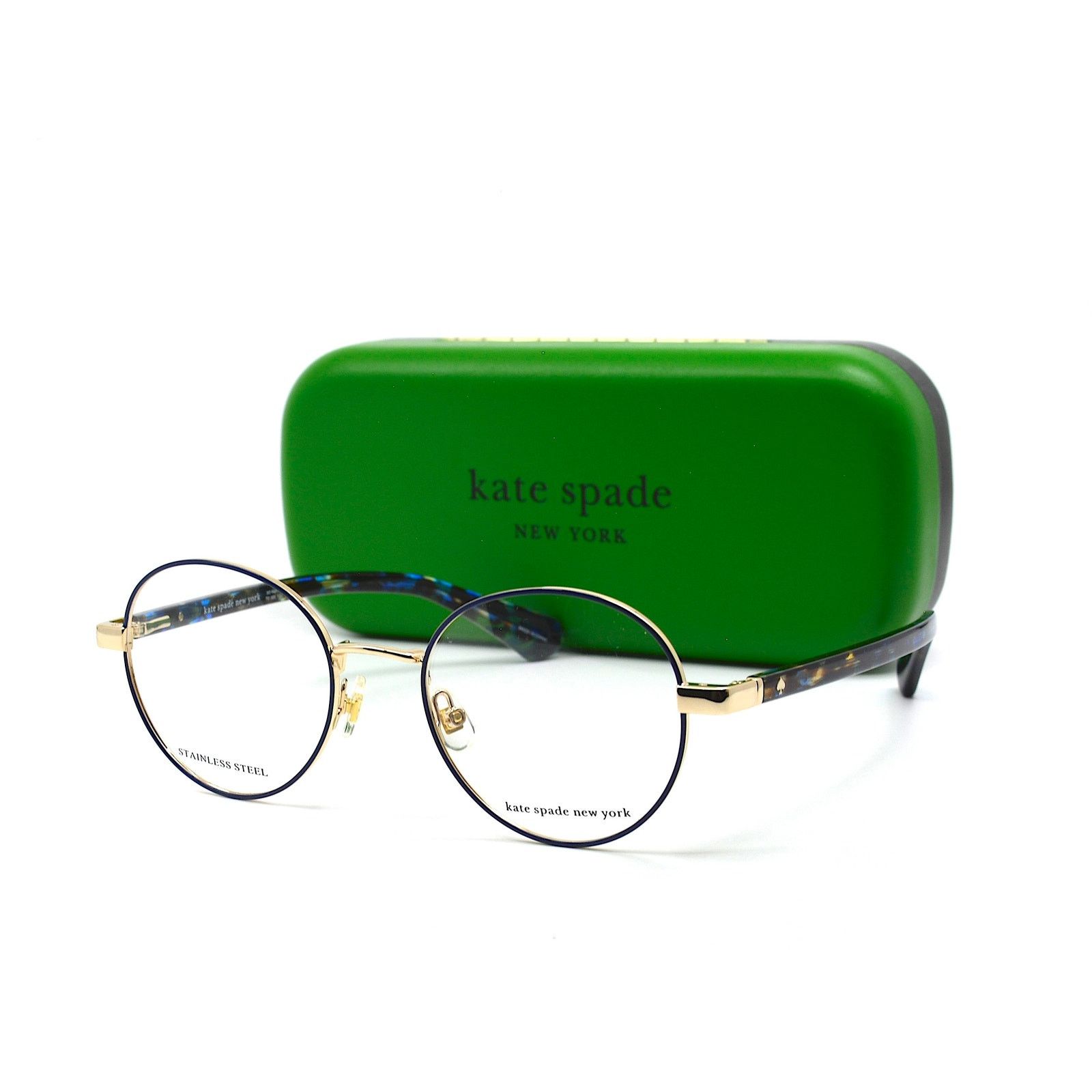 Kate Spade NEW KATE SPADE MARCIANN LKS BLUE GOLD EYEGLASSES FRAME Size ONE SIZE - 6 Thumbnail