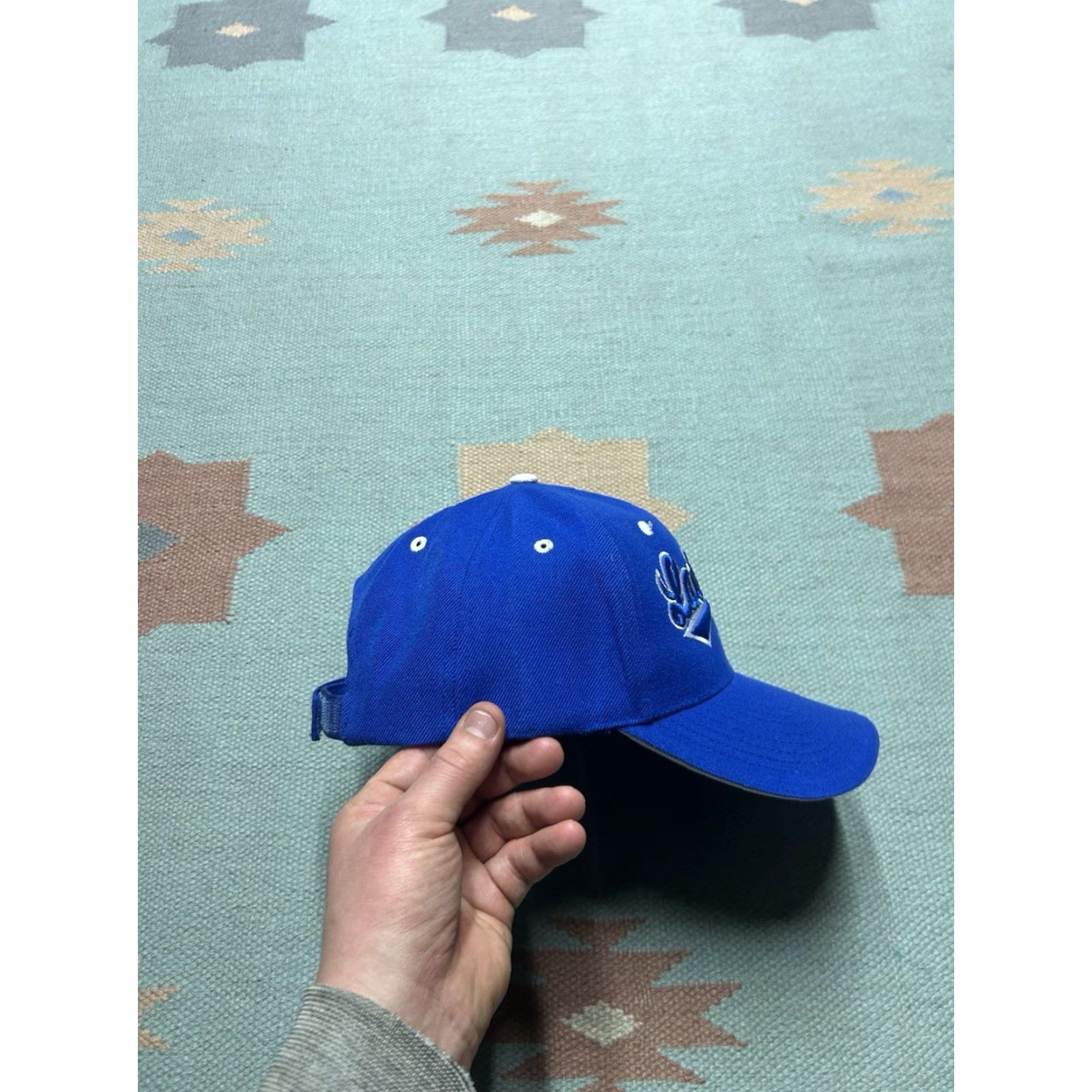 Vintage VINTAGE strapback hat cap Las Vegas Nevada script embroidered blue adjustable Mens Adjustable cap hat Size ONE SIZE - 8 Thumbnail