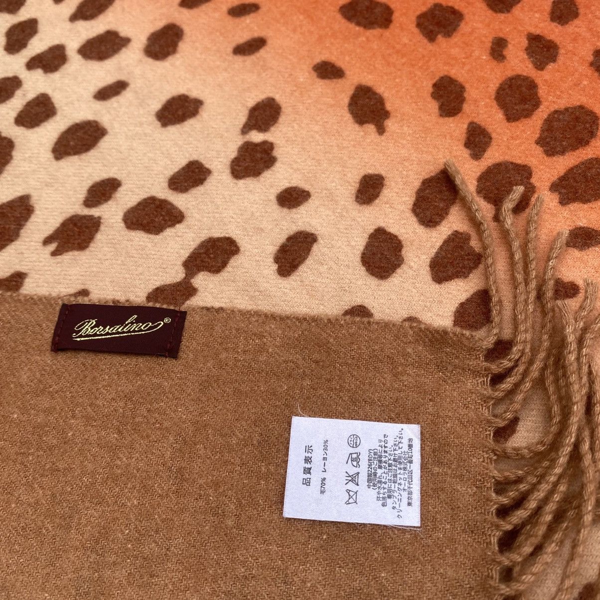 Borsalino BORSALINO Leopard Wool Scarf Size ONE SIZE - 8 Thumbnail