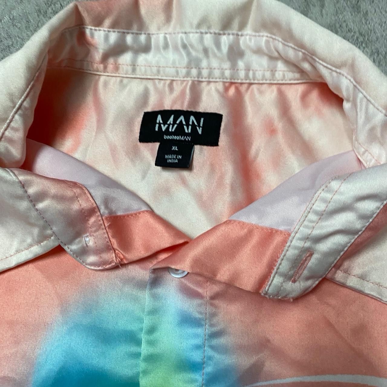 Other Distressed Visions pink and blue satin shirt #goth Size US XL / EU 56 / 4 - 3 Thumbnail