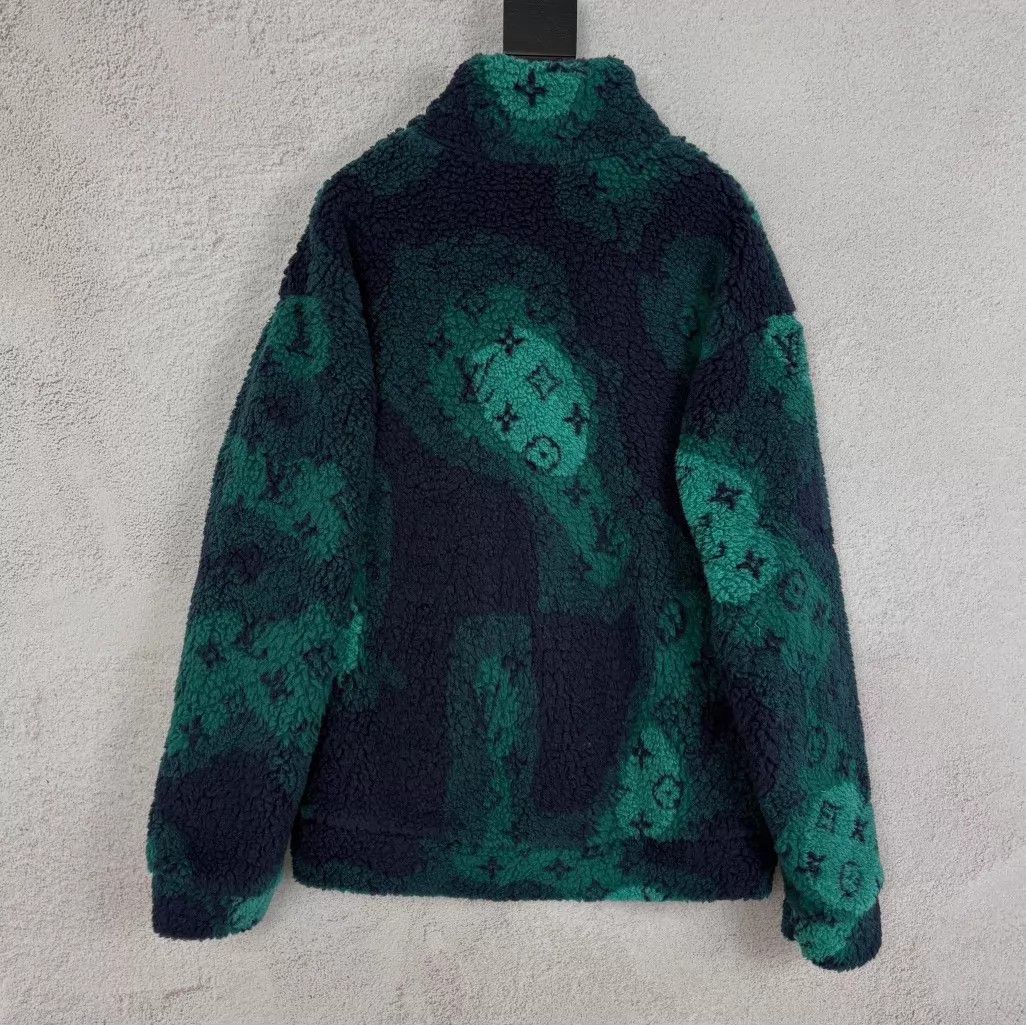 Louis Vuitton LV Dark Green Teddy Fleece Zip-Up Jacket Size L New Size US L / EU 52-54 / 3 - 2 Thumbnail
