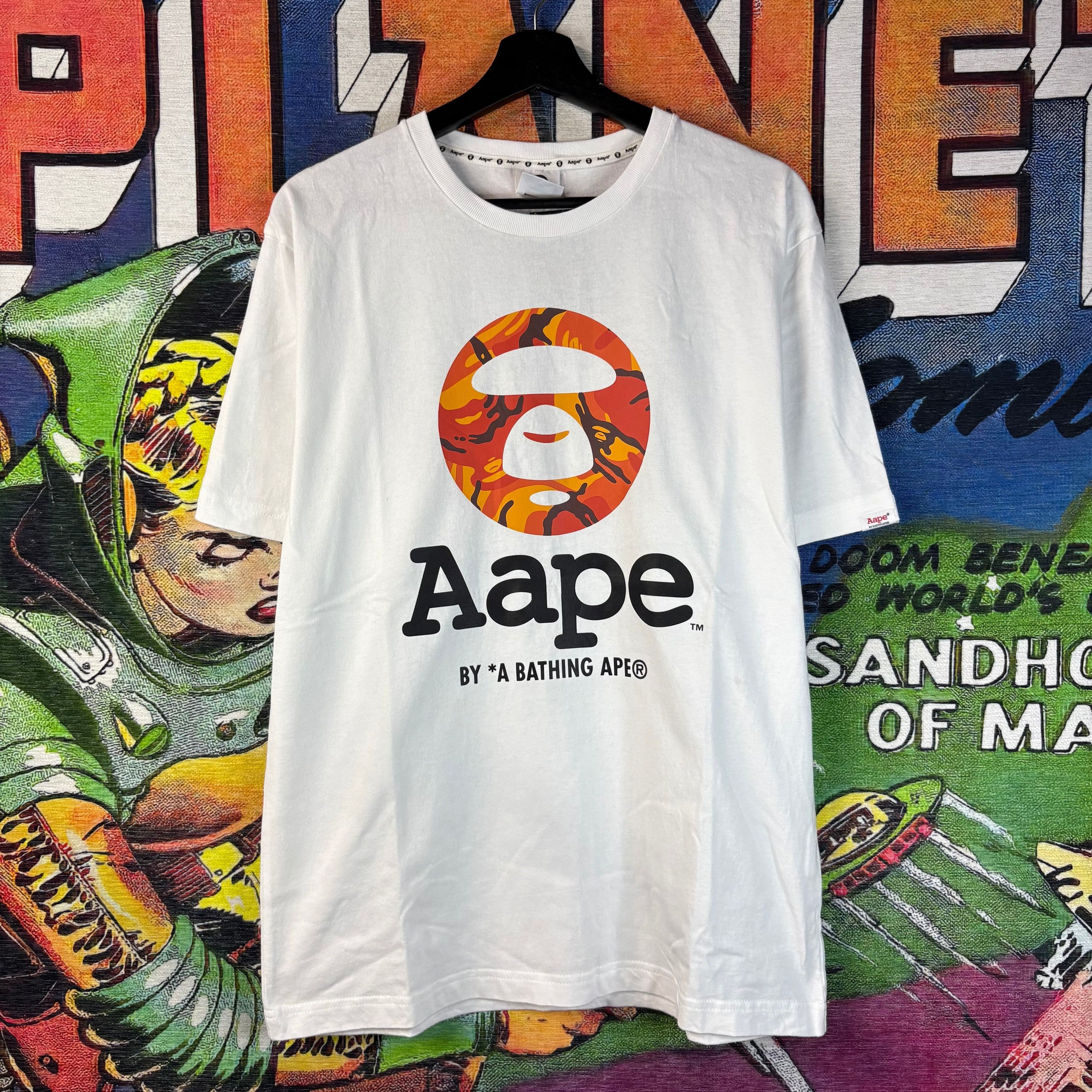 Aape AAPE Orange Camo OG Moonface Tee Size Large Size US L / EU 52-54 / 3 - 1 Thumbnail