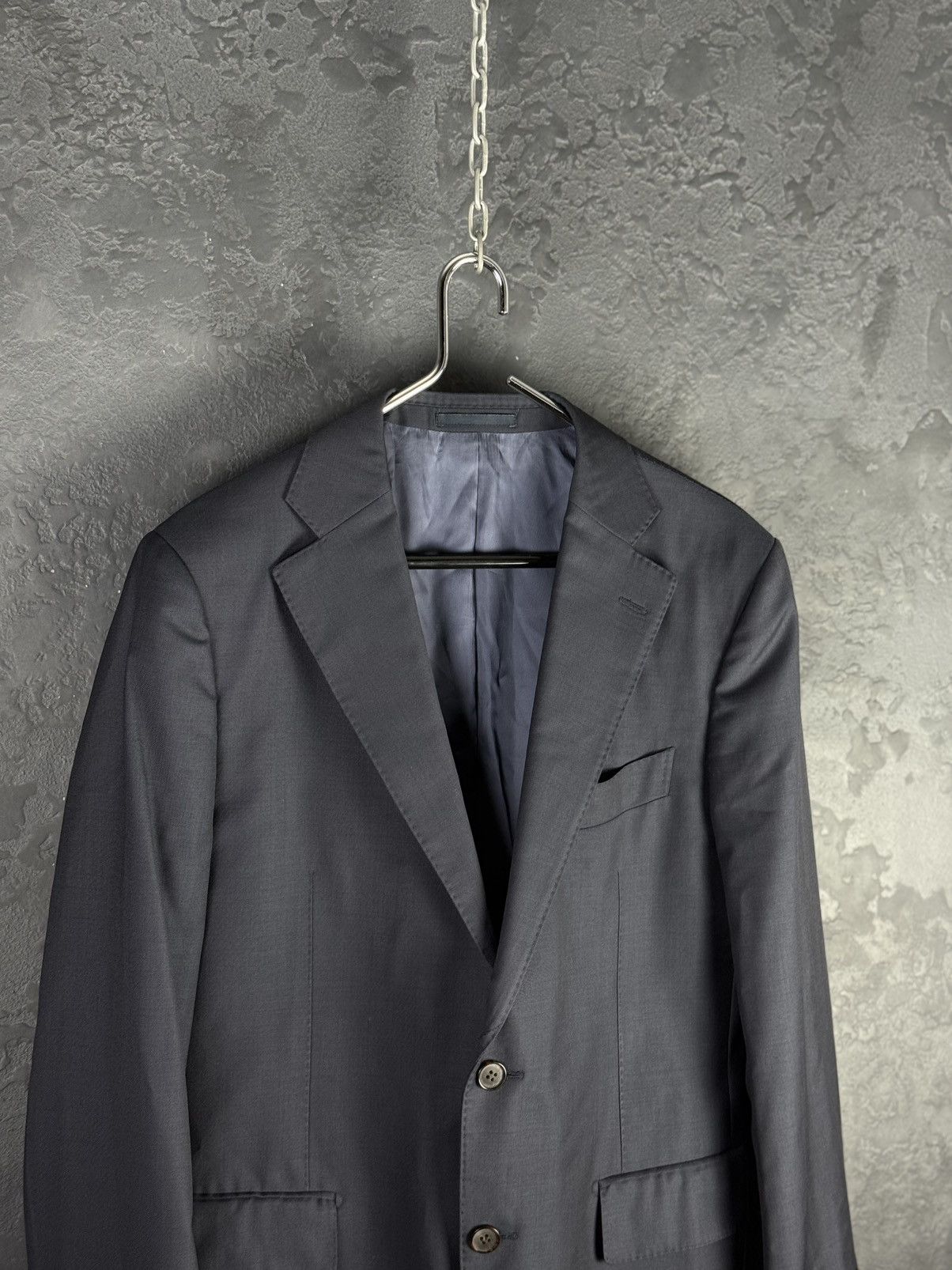 Designer × Suitsupply × Vintage SUITSUPPLY Men’s Pure Wool S110 Dark Blue Jacket Suit Size 52R - 2 Thumbnail