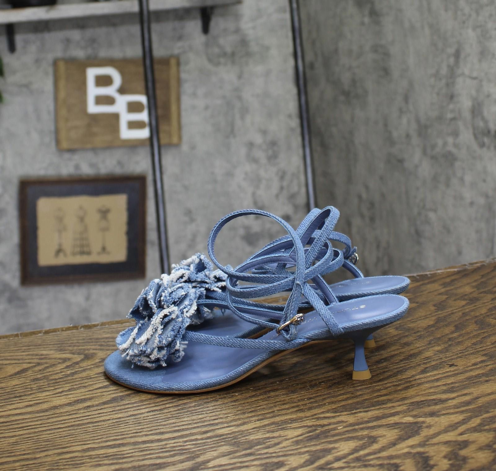 Stuart Weitzman Stuart Weitzman Sandal Pump Heeled Si662 Washed Blue 7.5b Size US 7.5 / IT 37.5 - 2 Thumbnail